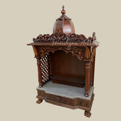 Handcarved Teak Wood Temple 27" Inches