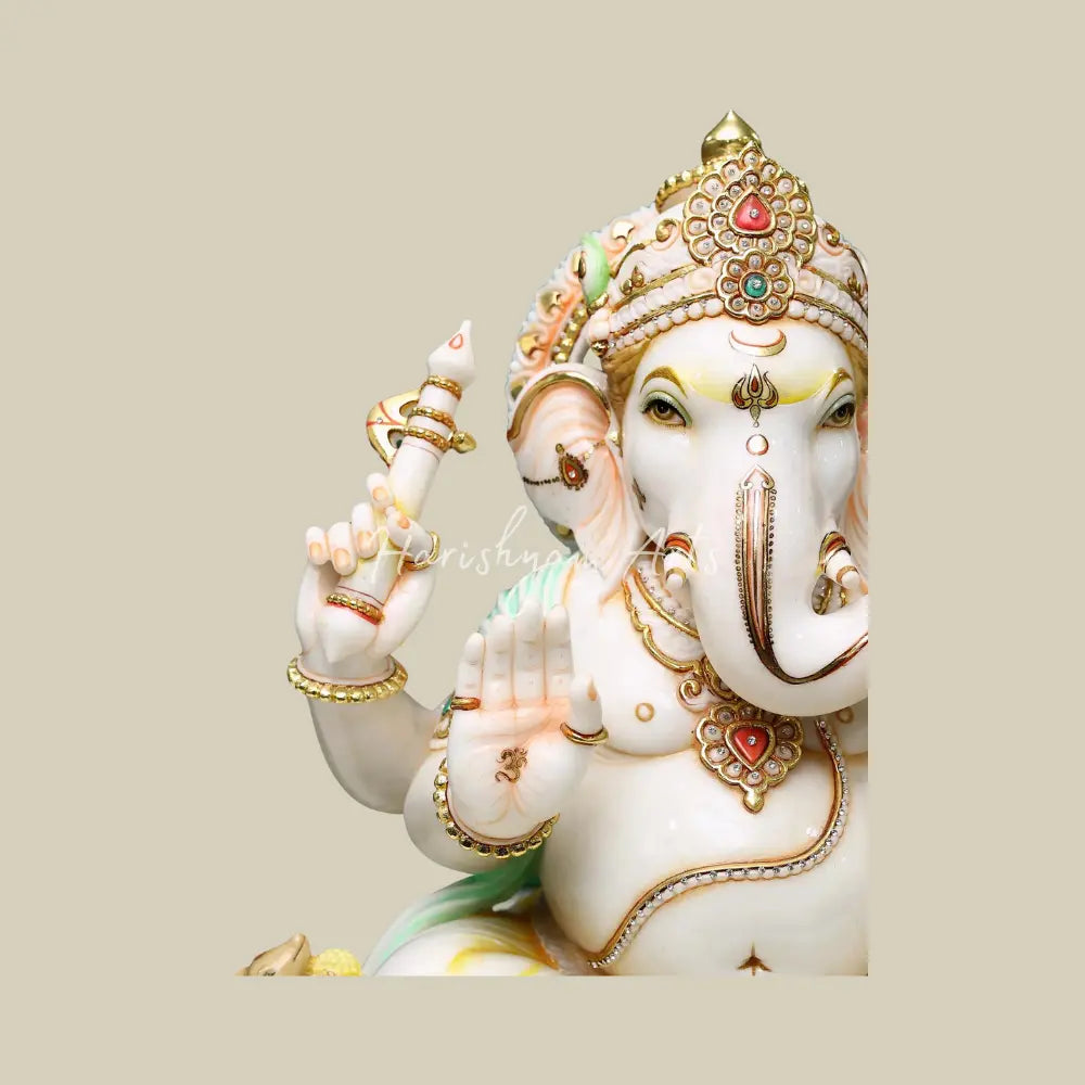 27" Handmande Ganesha Statue in Marble