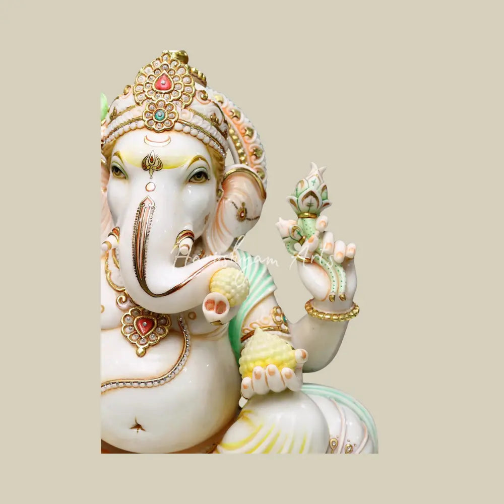 27" Handmande Ganesha Statue in Marble