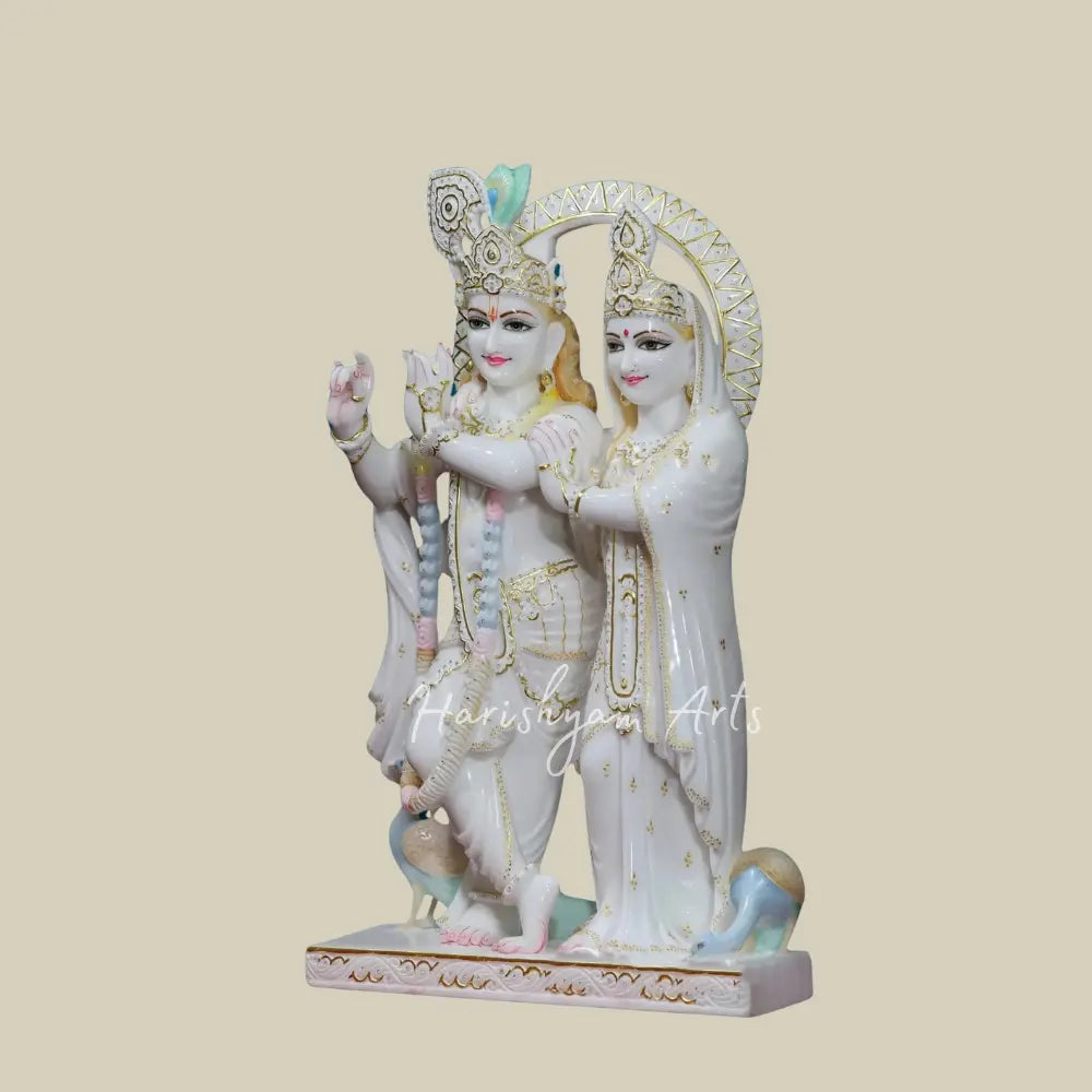 27" Radha Krishna beautiful marble statue