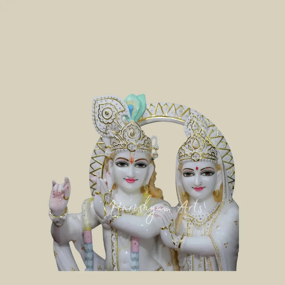 27" Radha Krishna beautiful marble statue