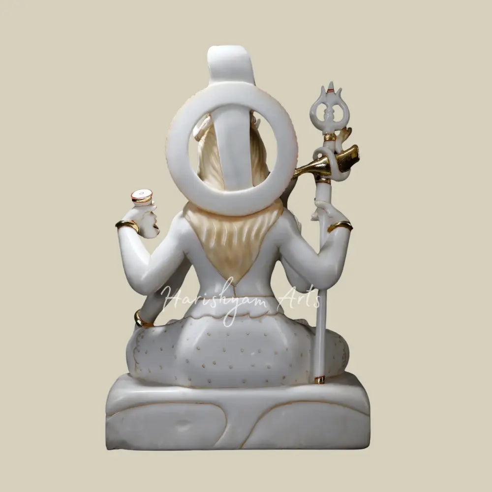 27" White Marble Statue of Lord Shiva