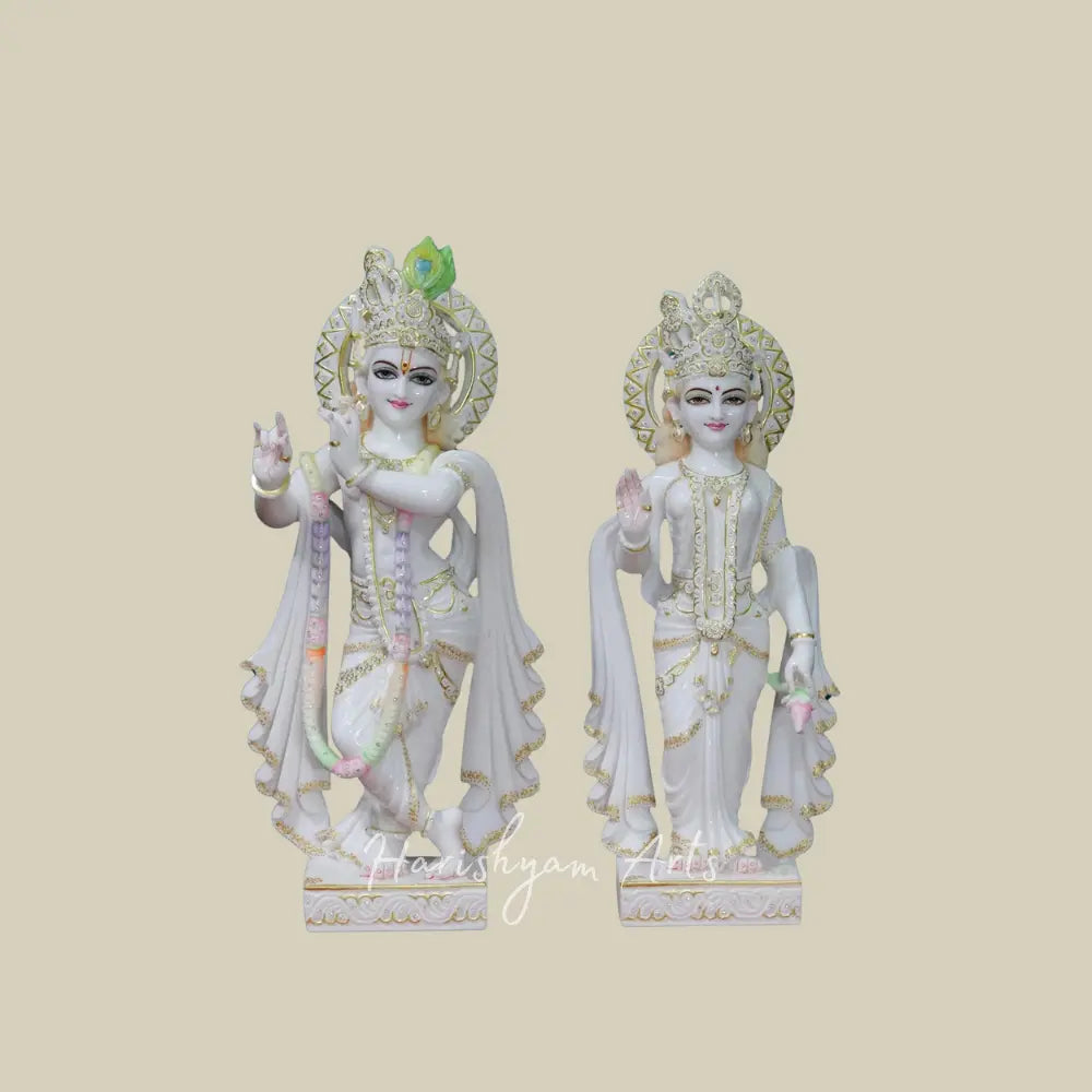 27" elegant radha krishna marble statue