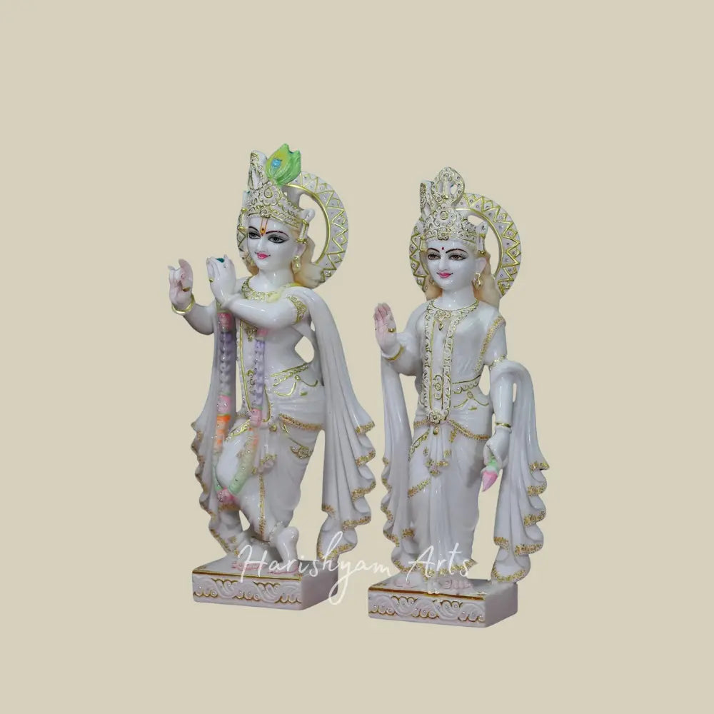 27" elegant radha krishna marble statue