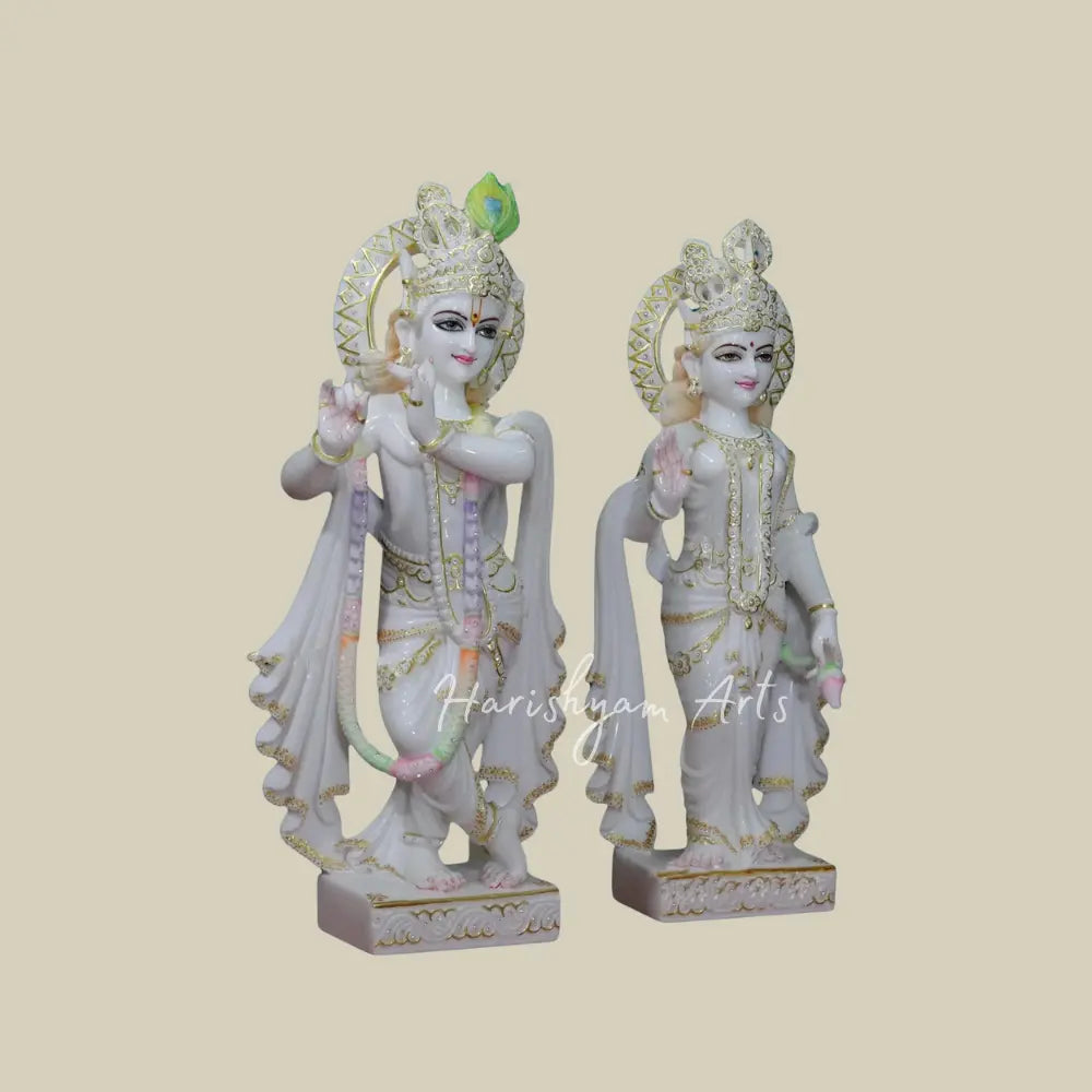 27" elegant radha krishna marble statue