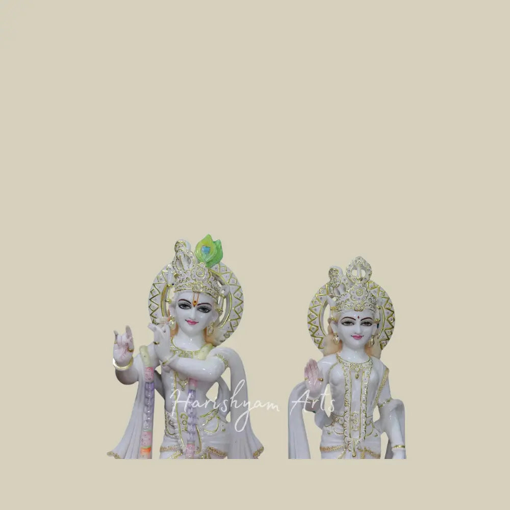 27" elegant radha krishna marble statue