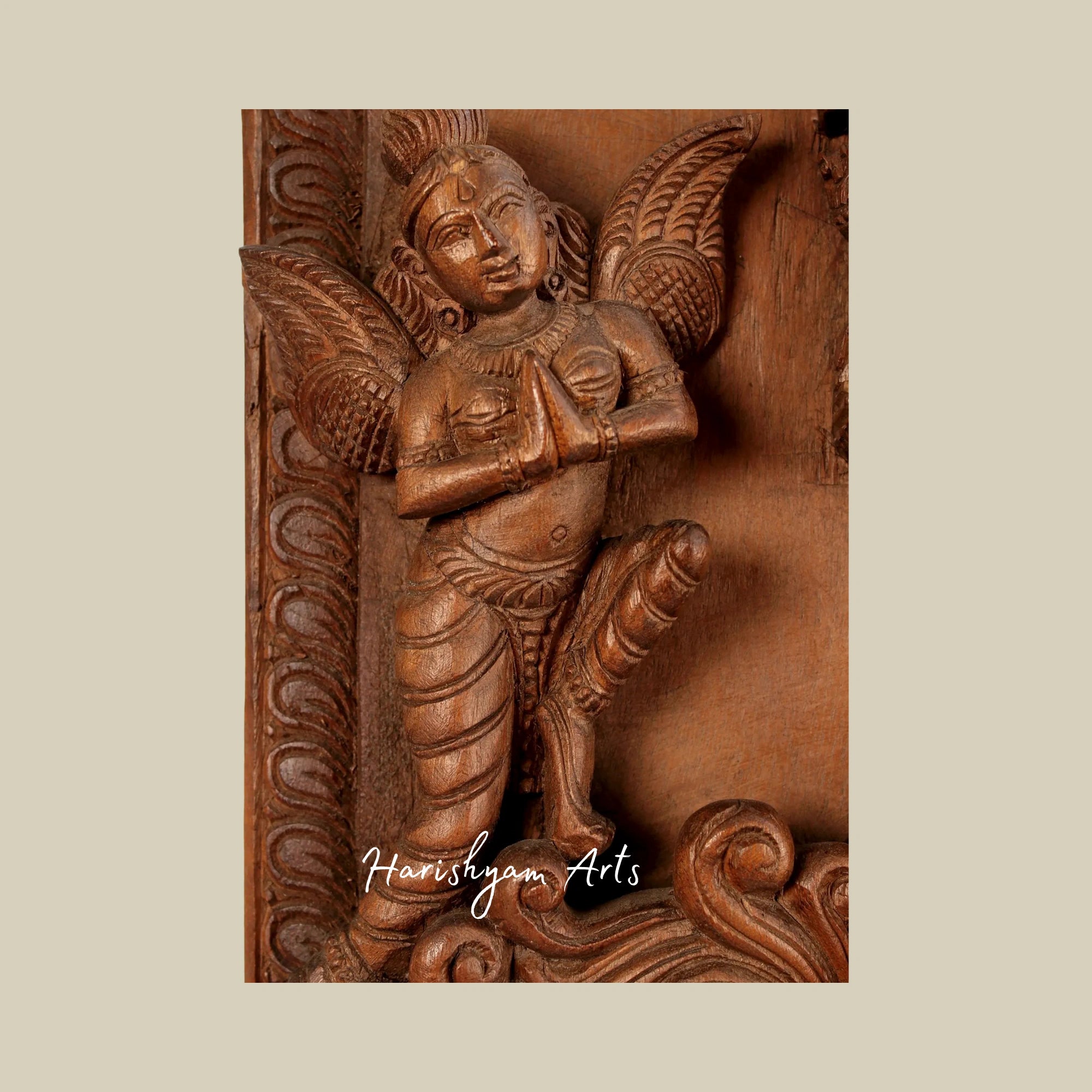 28" Teakwood Saraswati Maa Carved Statue3