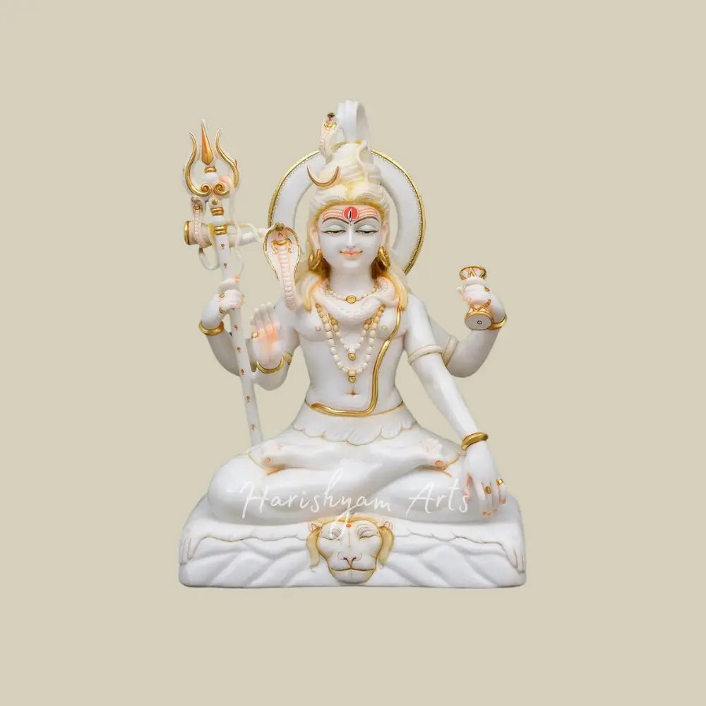 28" Large Lord Shiva Seated on Mount Kailasha Statue