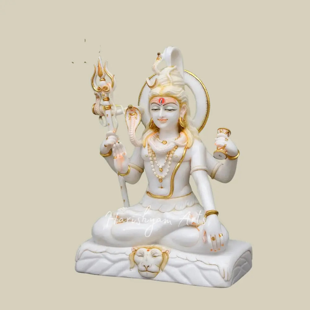 28" Large Lord Shiva Seated on Mount Kailasha Statue