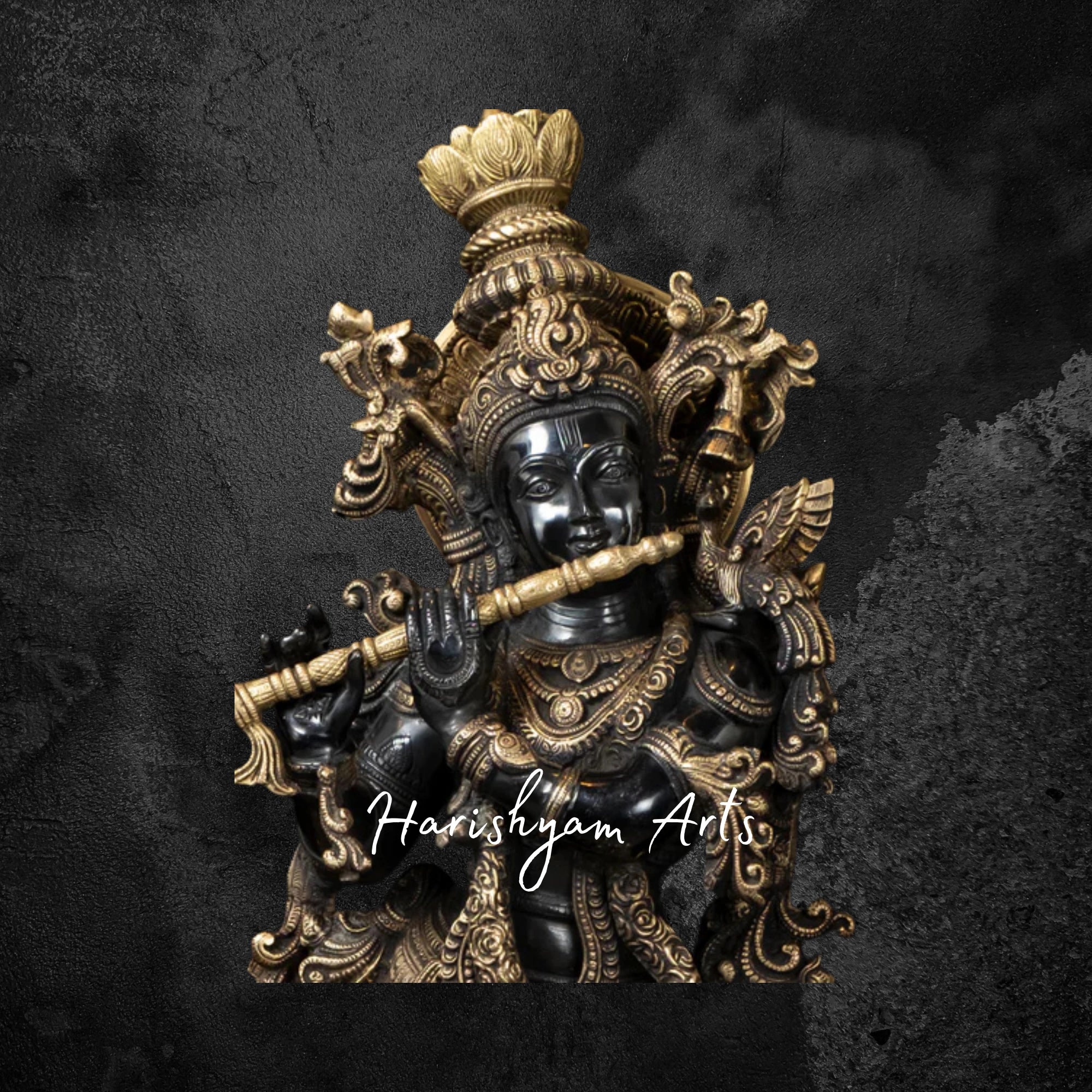 29" Black Brass Shyam Krishna Murti