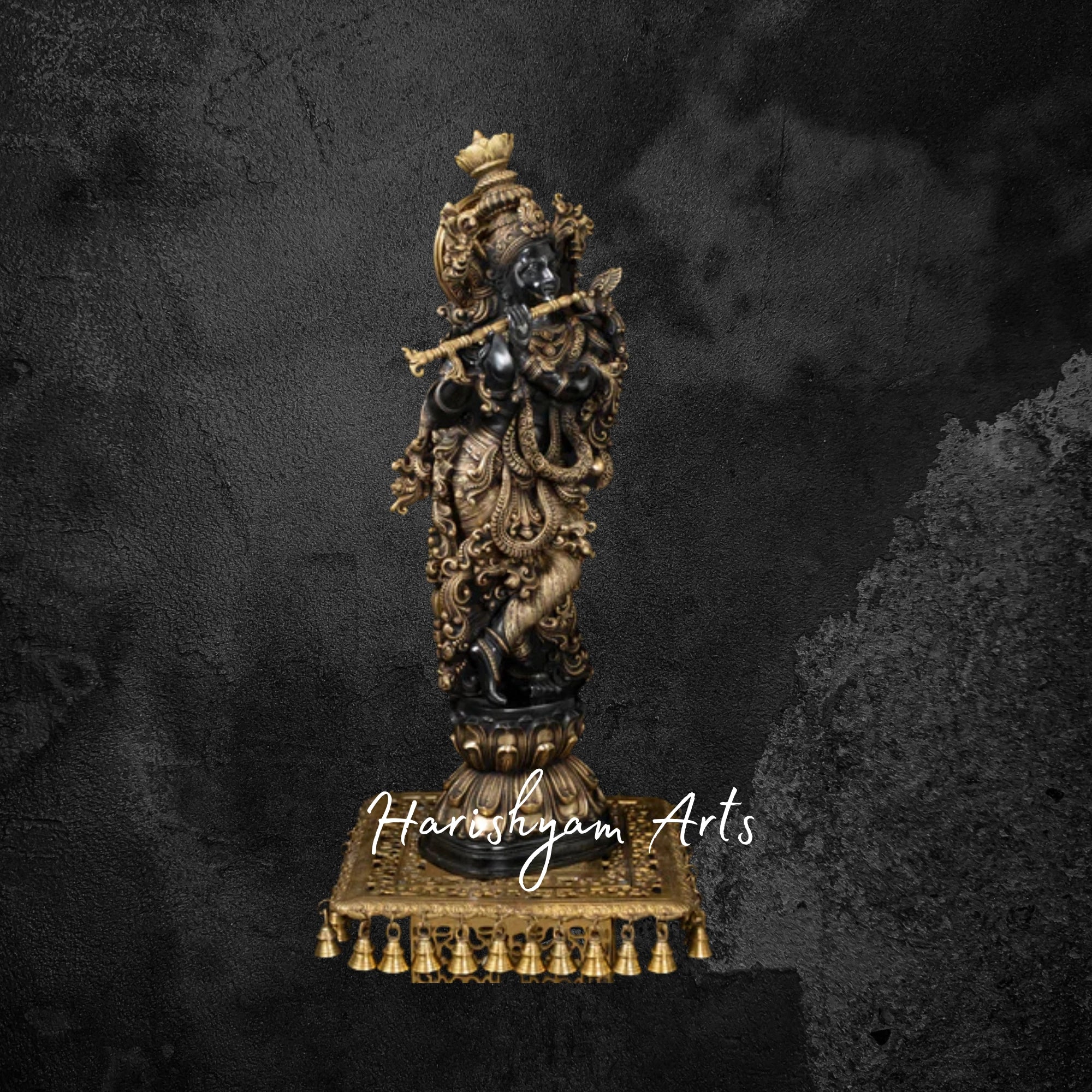 29" Black Brass Shyam Krishna Murti