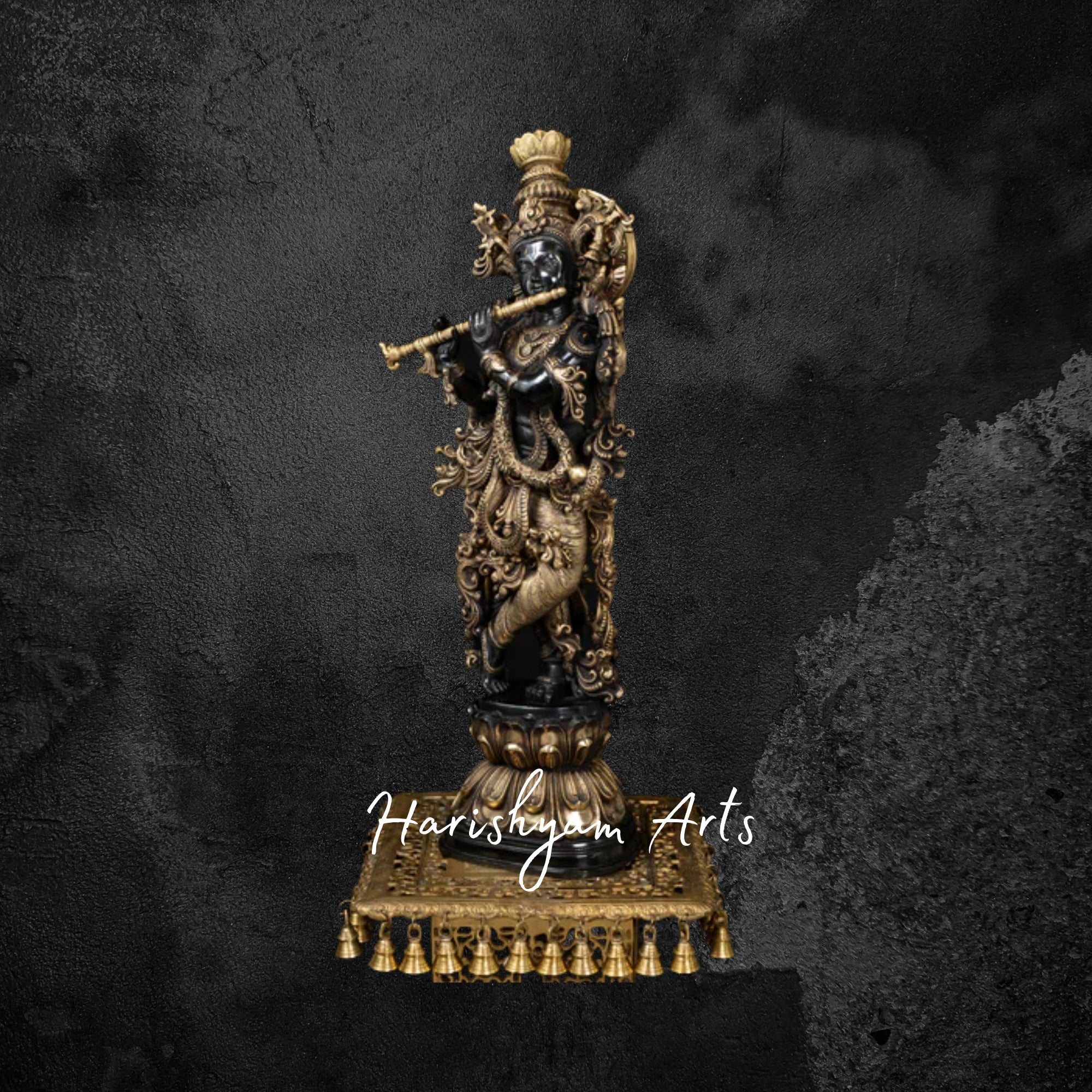 29" Black Brass Shyam Krishna Murti