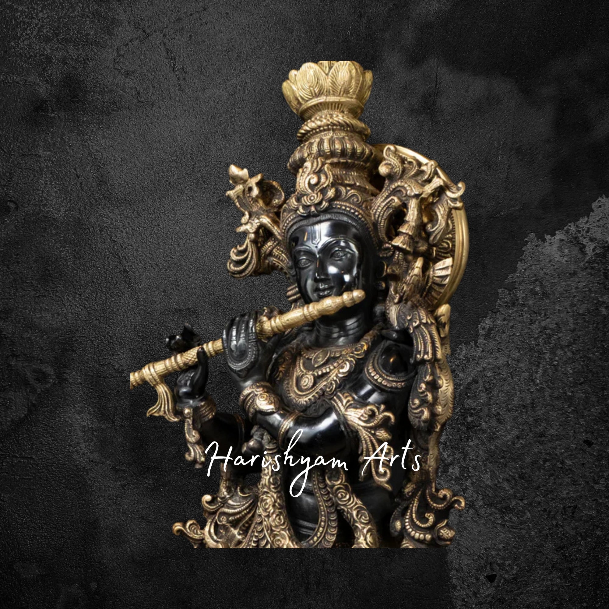 29" Black Brass Shyam Krishna Murti