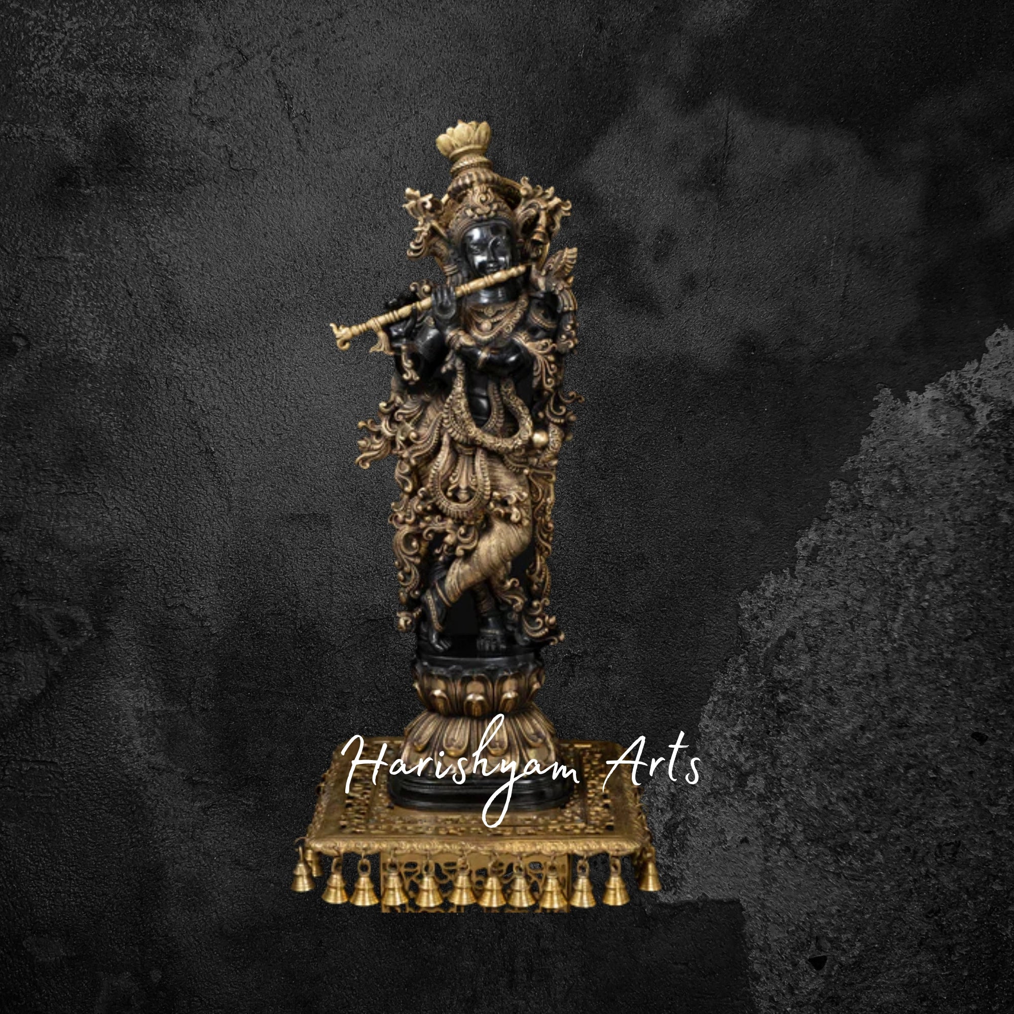29" Black Brass Shyam Krishna Murti