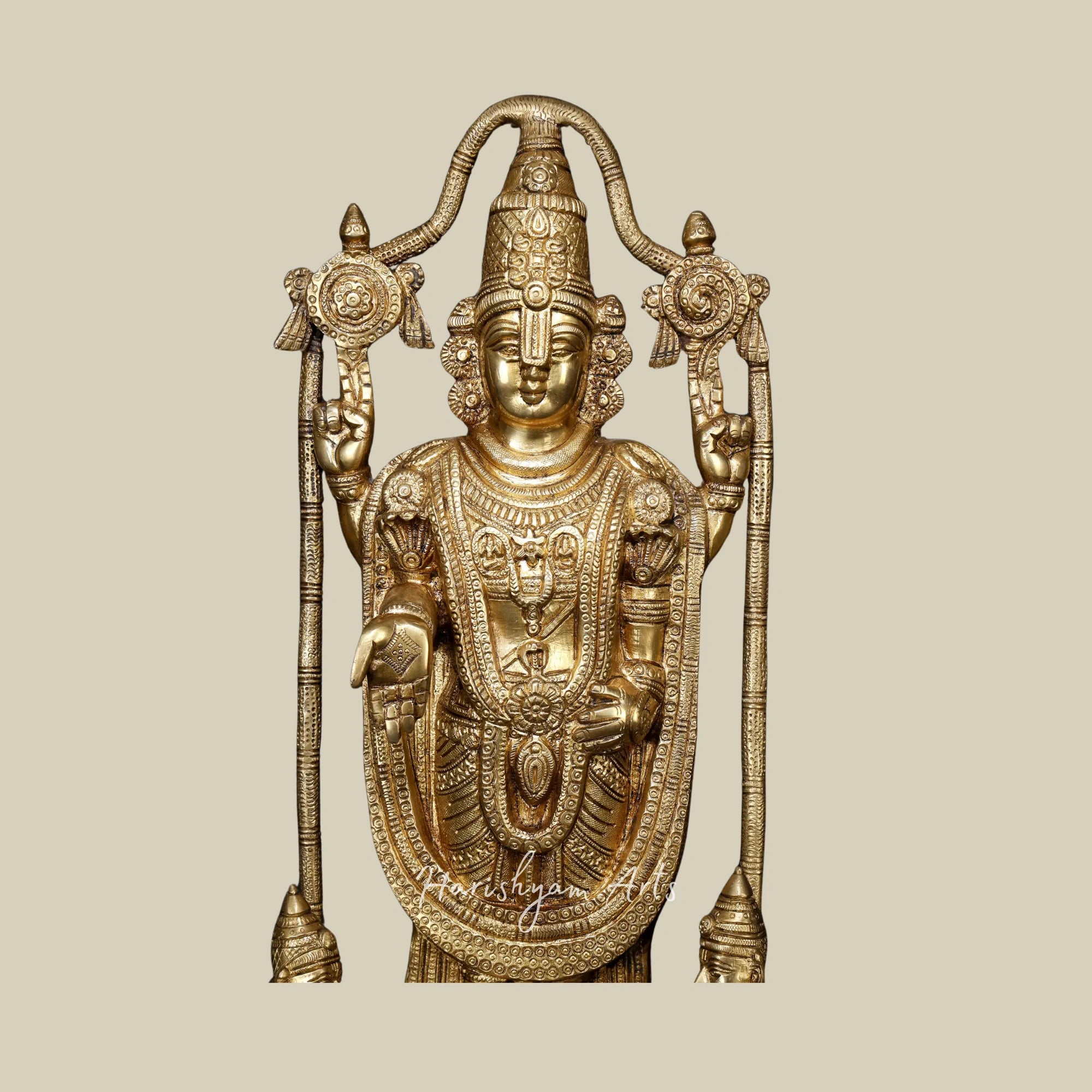 29" Brass Tirupati Balaji with Garuda and Hanuman Statue for Pooja Rooms