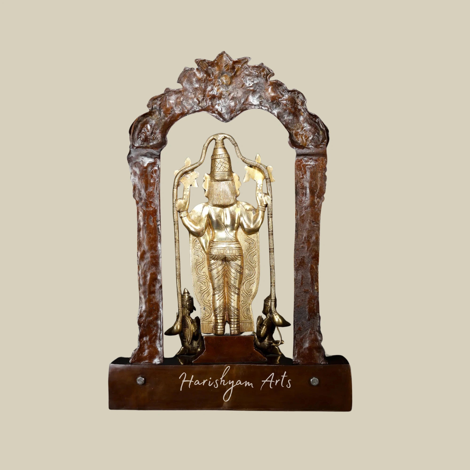 29" Brass Tirupati Balaji with Garuda and Hanuman Statue for Pooja Rooms