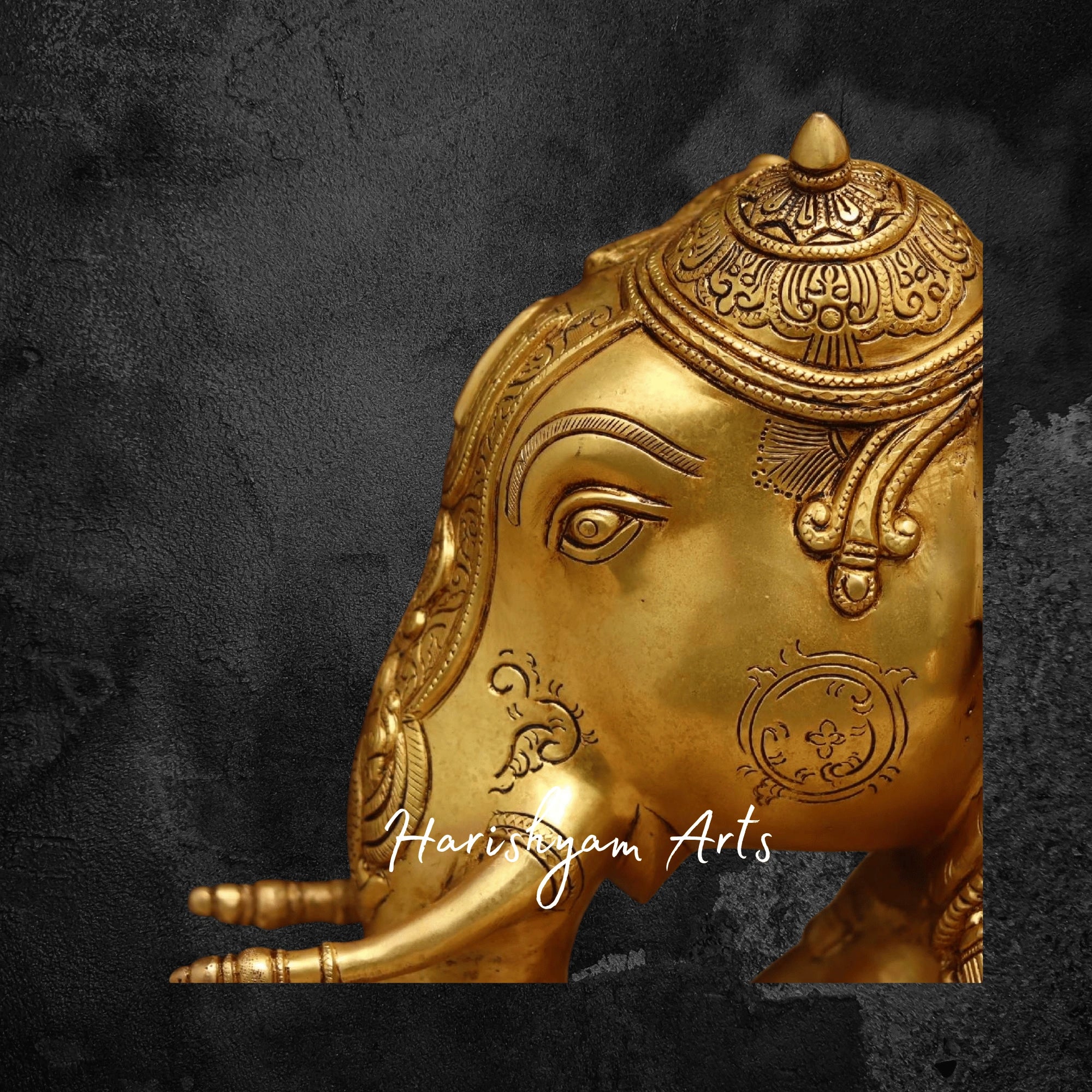29" Regal Brass Elephant Showpiece for Living Room