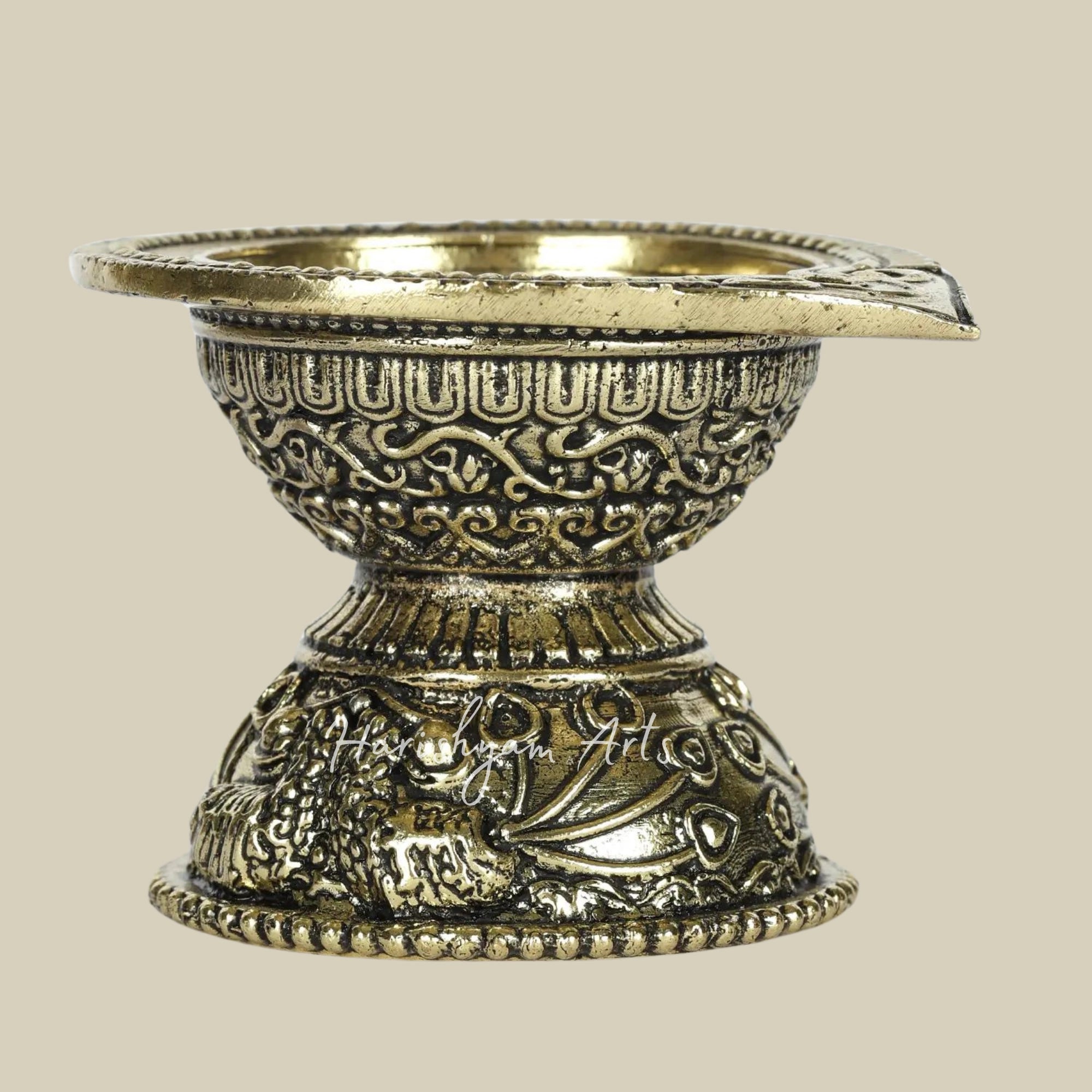 2" Small Designer Brass Diya