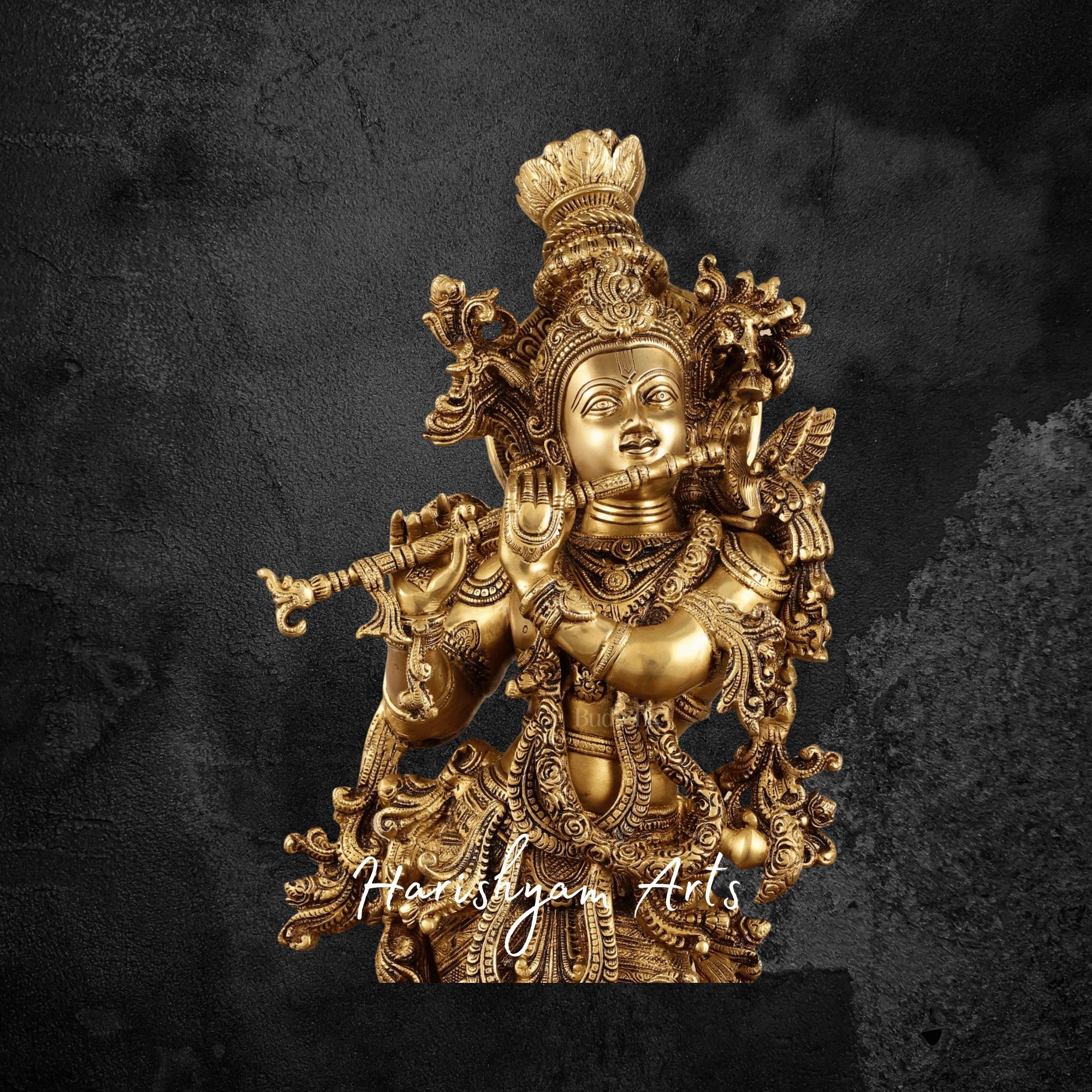 30" Divine Superfine Brass Radha Krishna Statue for Pooja Space