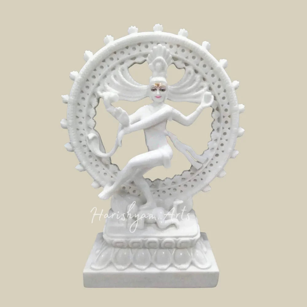 30" Hand Carved Vietnam Marble Nataraja Shiva Statue in Cosmic Dance Pose