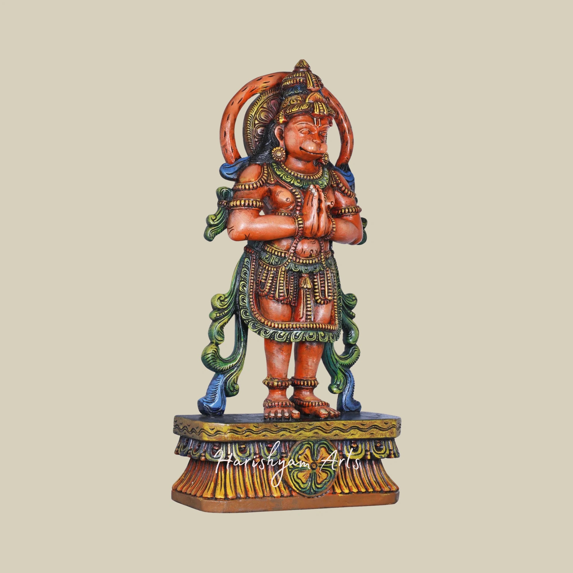 30" Religious wooden Hanuman Statue