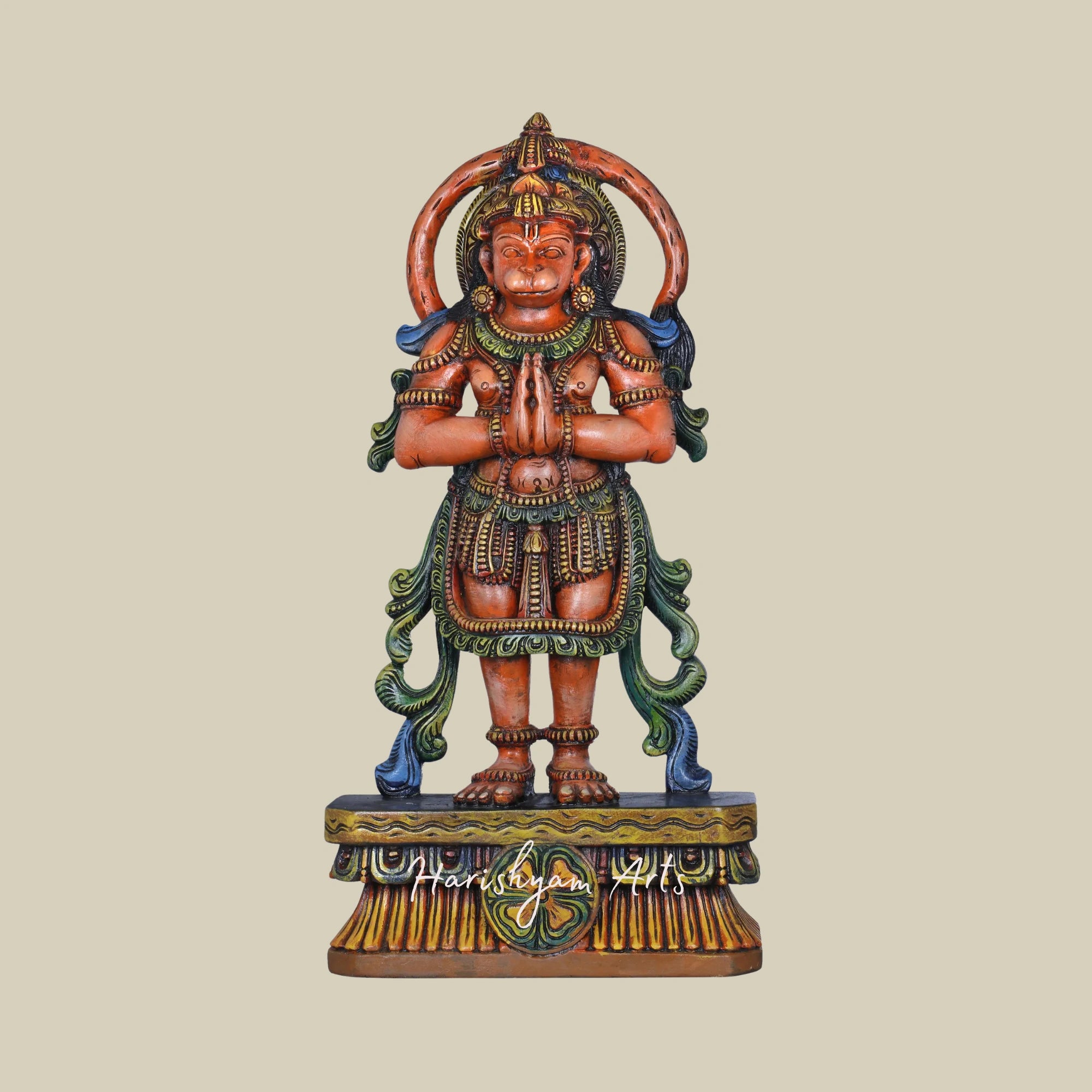 30" Religious wooden Hanuman Statue