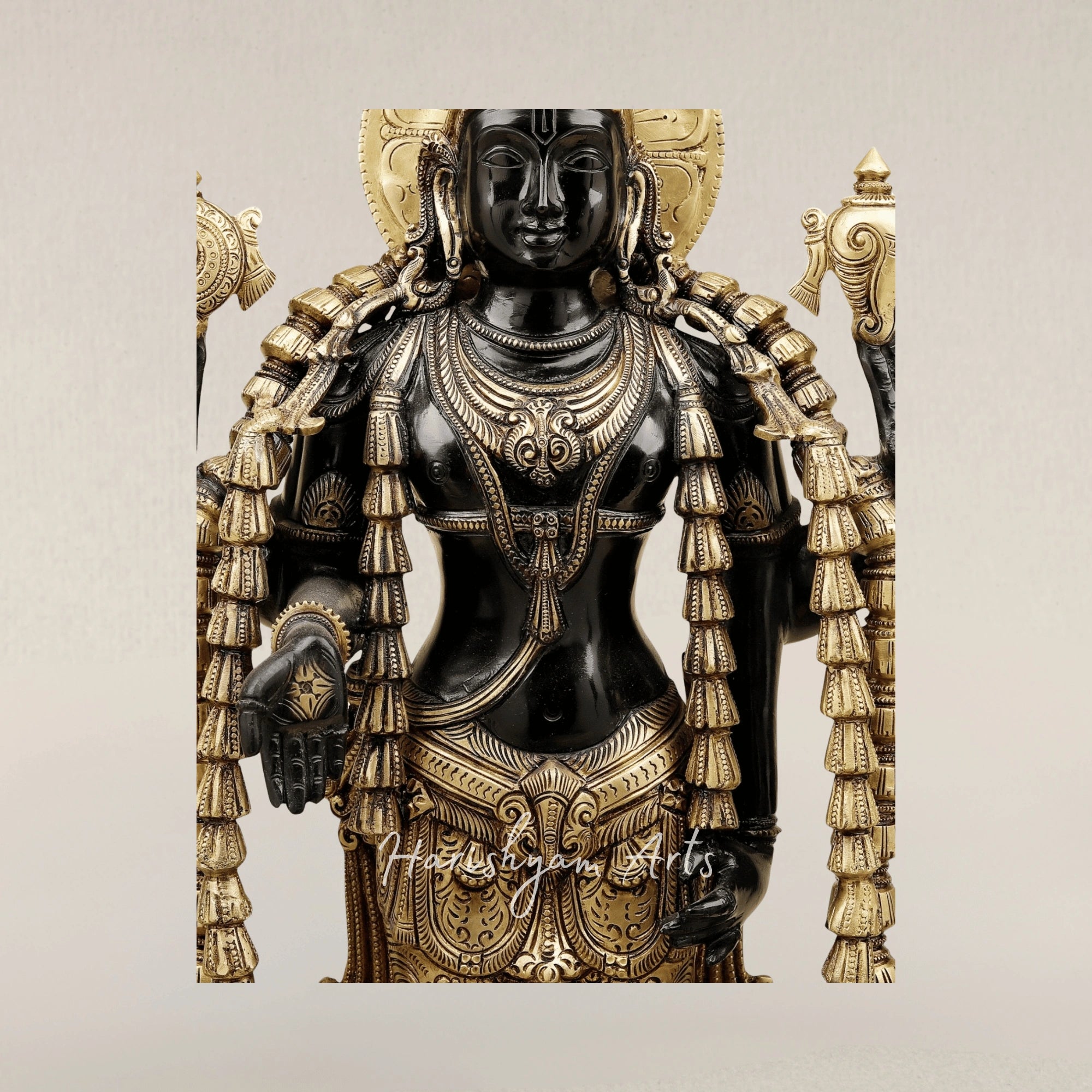 30" Royal Dashavatara Form of Lord Vishnu Handcrafted Bronze Murti