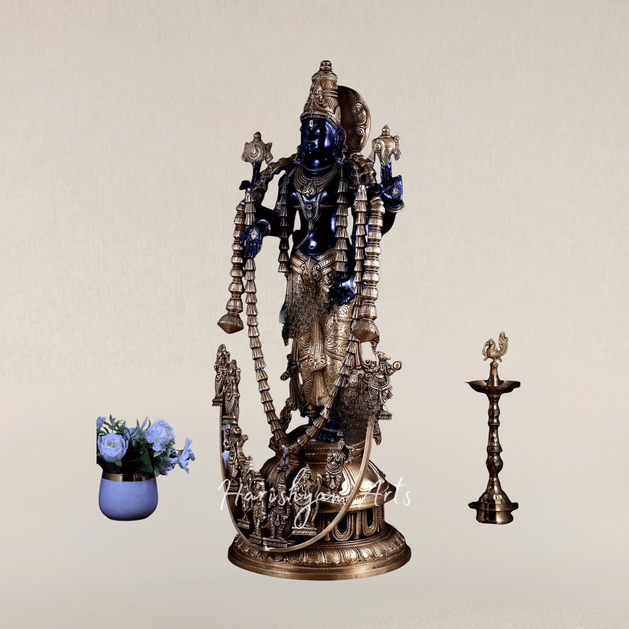 30" Sacred Tirupati Balaji with Dashavatara Bronze Divine Murti