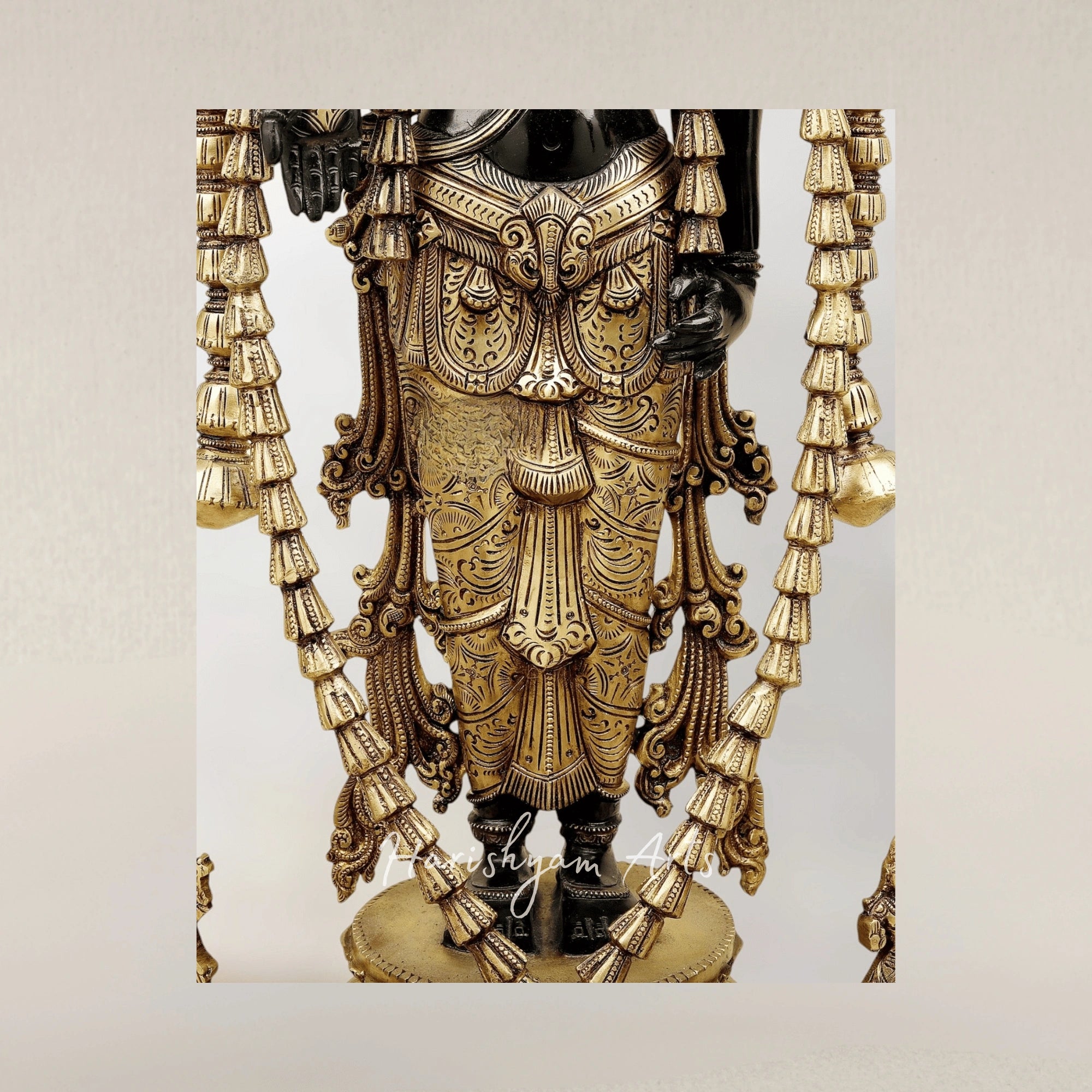 30" Tirumala Venkateswara with Dashavatara Bronze Idol in Midnight Black Gloomy Gold Tone