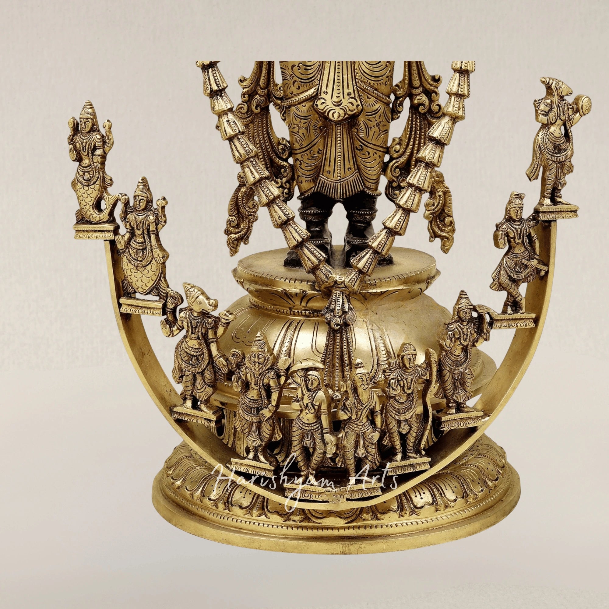 30" Tirumala Venkateswara with Dashavatara Bronze Idol in Midnight Black Gloomy Gold Tone
