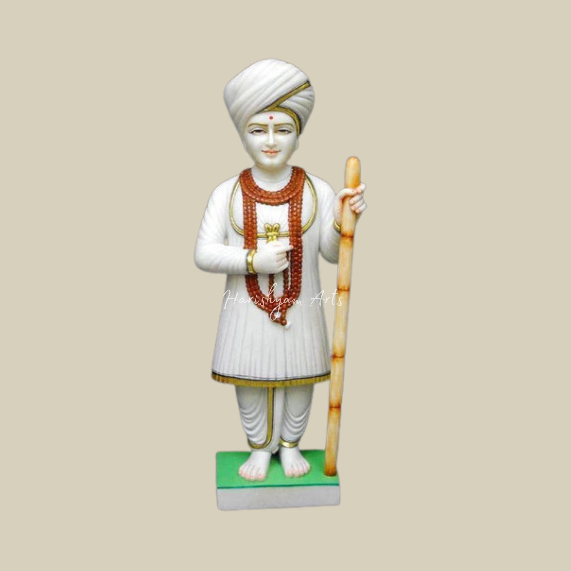 30 inches Jalaram Bappa Idol in White Marble