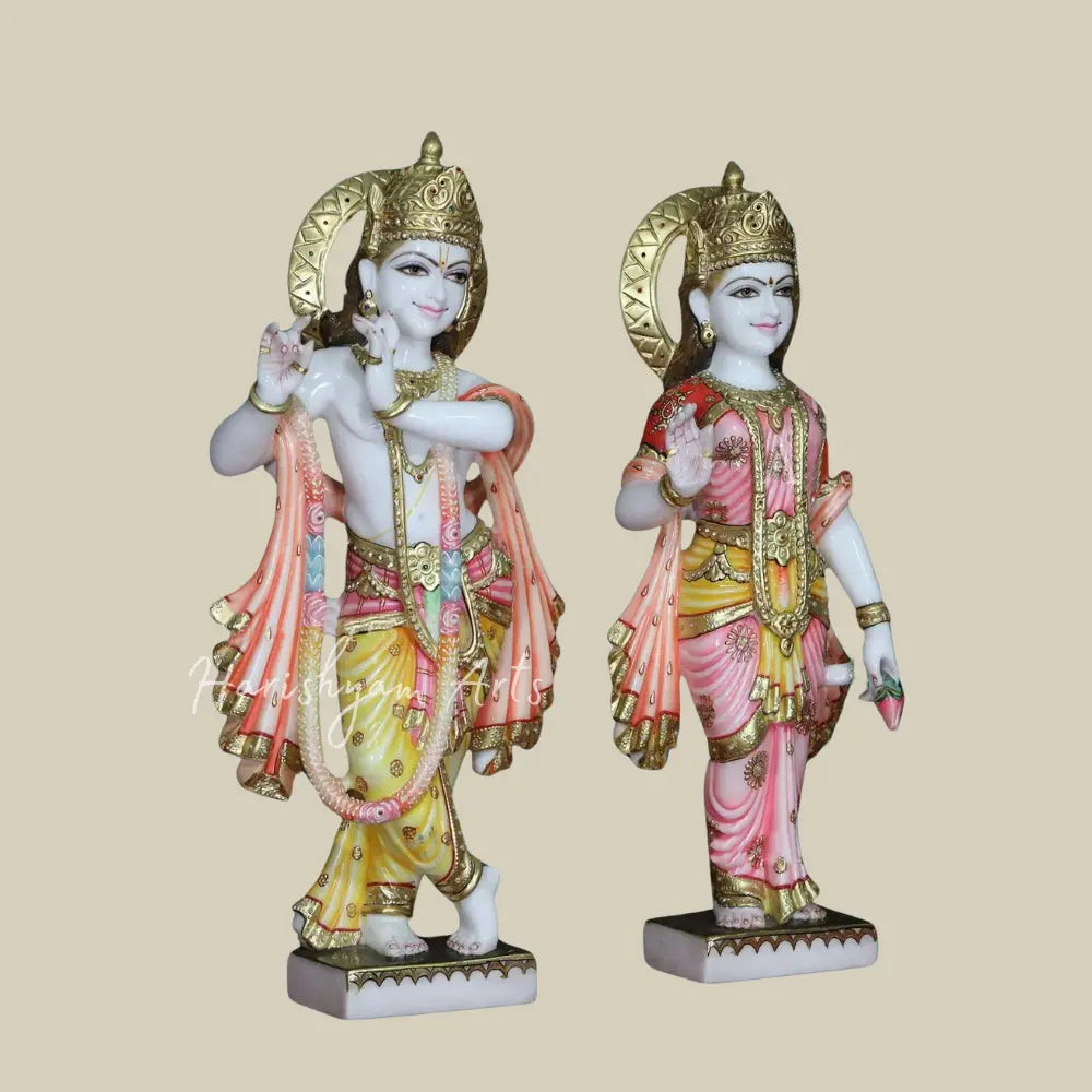 30" Beautiful Radha Krishna Moorti in Marble