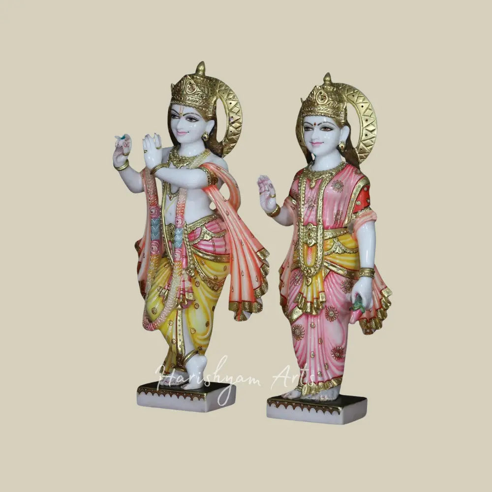 30" Beautiful Radha Krishna Moorti in Marble