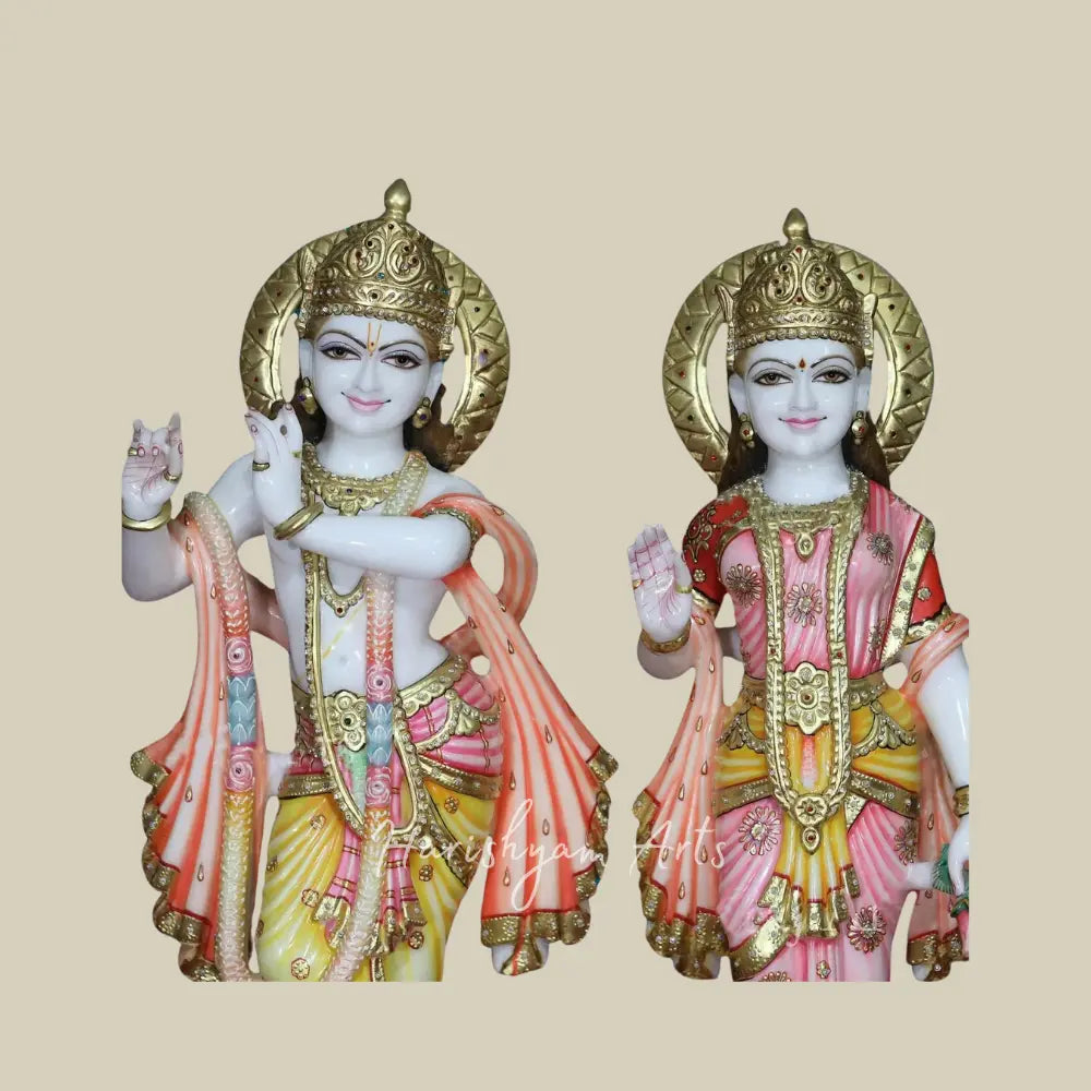 30" Beautiful Radha Krishna Moorti in Marble