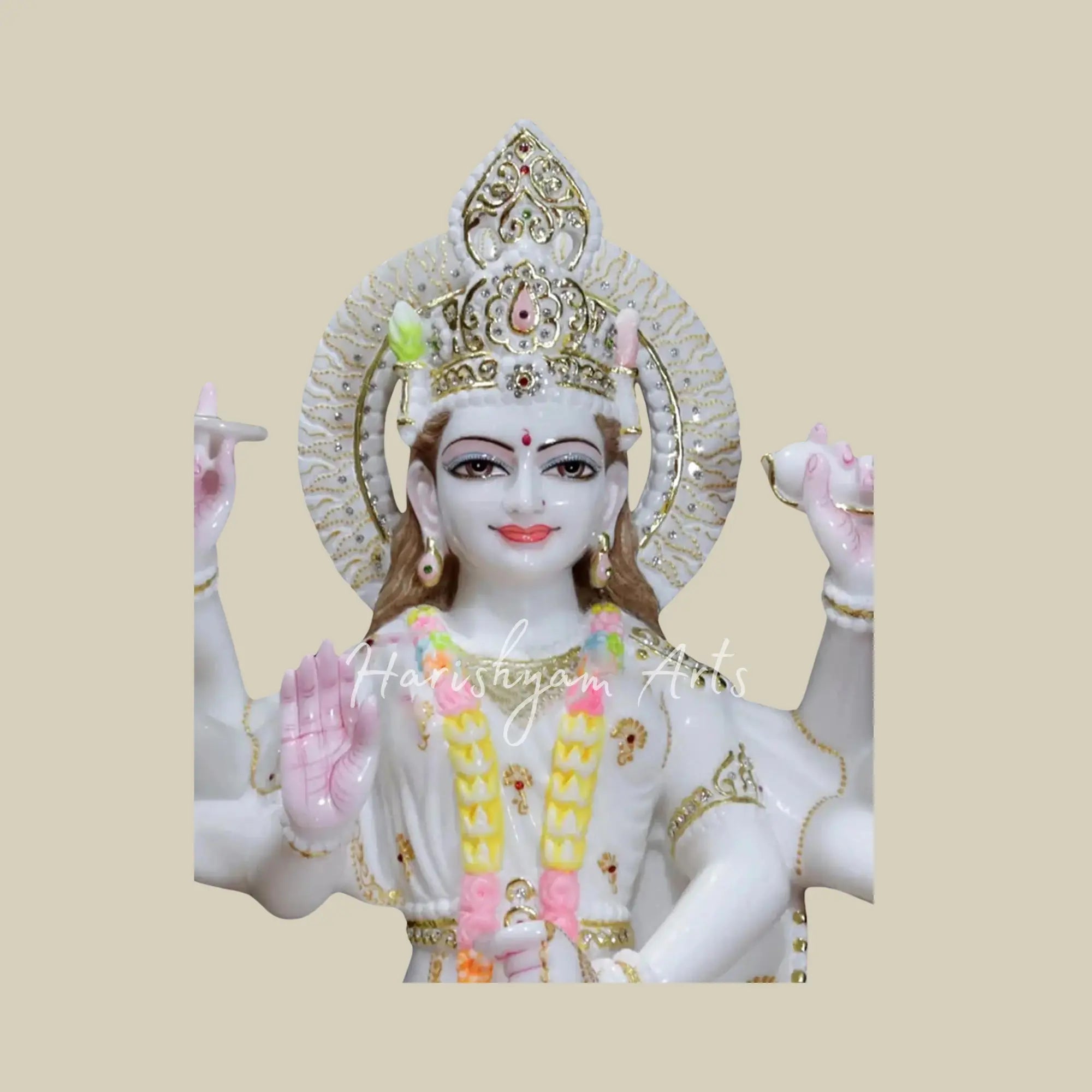 30" Large Beautiful Durga Maa Makrana Marble Moorti