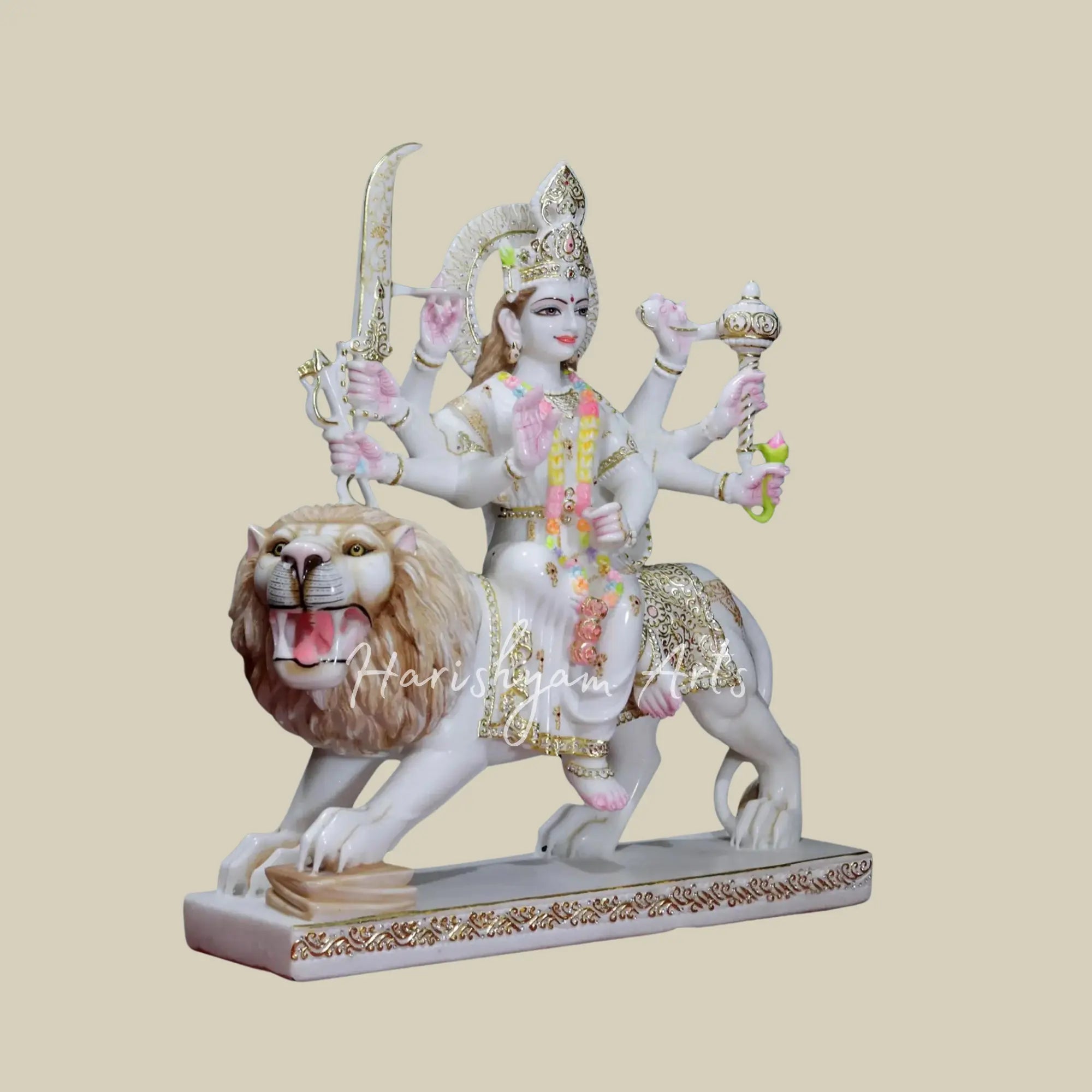 30" Large Beautiful Durga Maa Makrana Marble Moorti