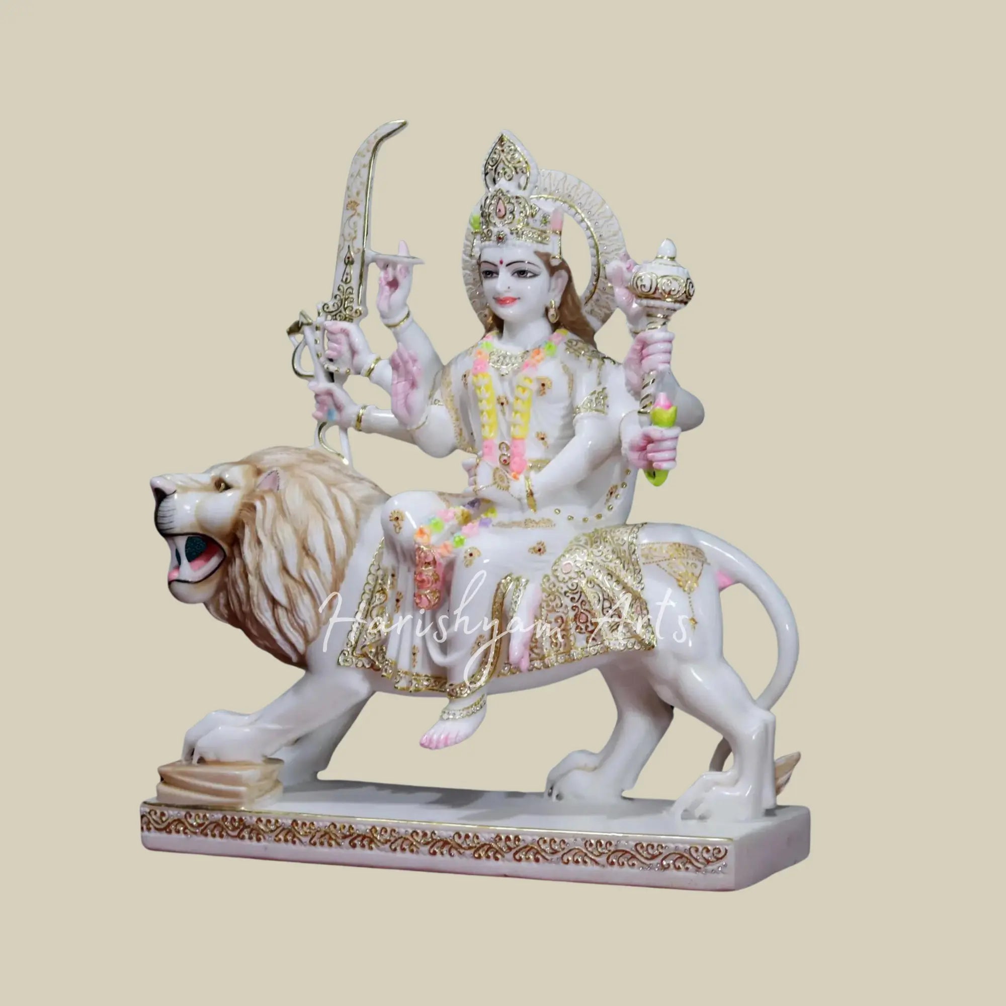 30" Large Beautiful Durga Maa Makrana Marble Moorti