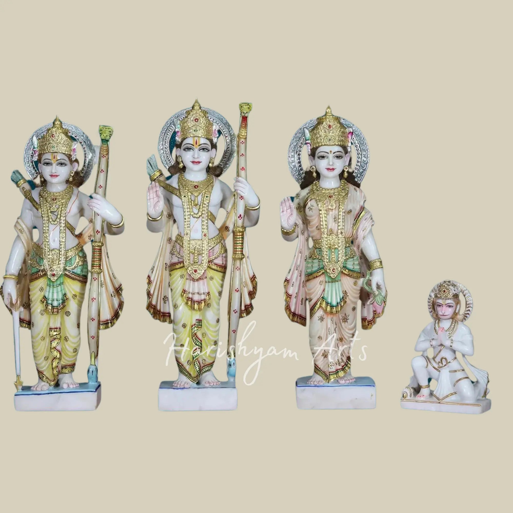 Get the 30" Marble Ram Darbar Idols at Harishyam Arts. Shop now for divine elegance and craftsmanship. Perfect for your home or temple!