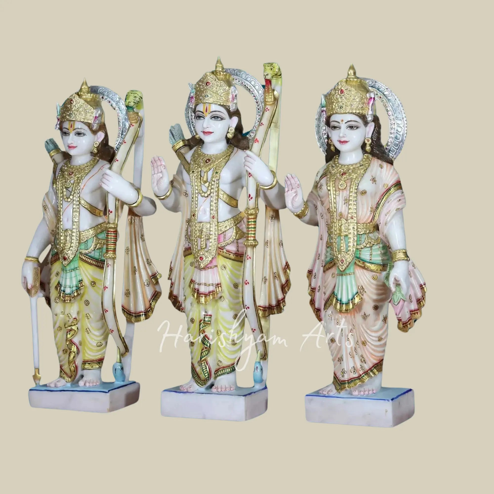 Get the 30" Marble Ram Darbar Idols at Harishyam Arts. Shop now for divine elegance and craftsmanship. Perfect for your home or temple! 1