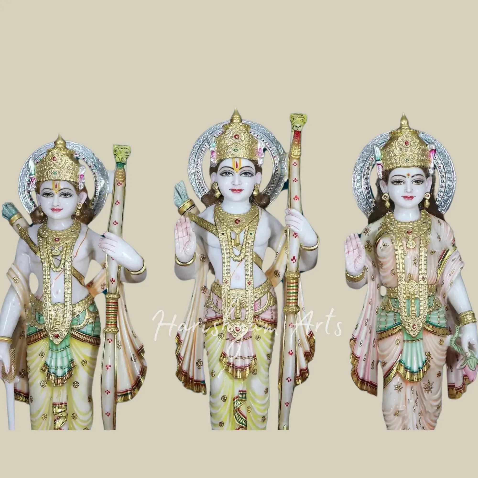 Get the 30" Marble Ram Darbar Idols at Harishyam Arts. Shop now for divine elegance and craftsmanship. Perfect for your home or temple! 2