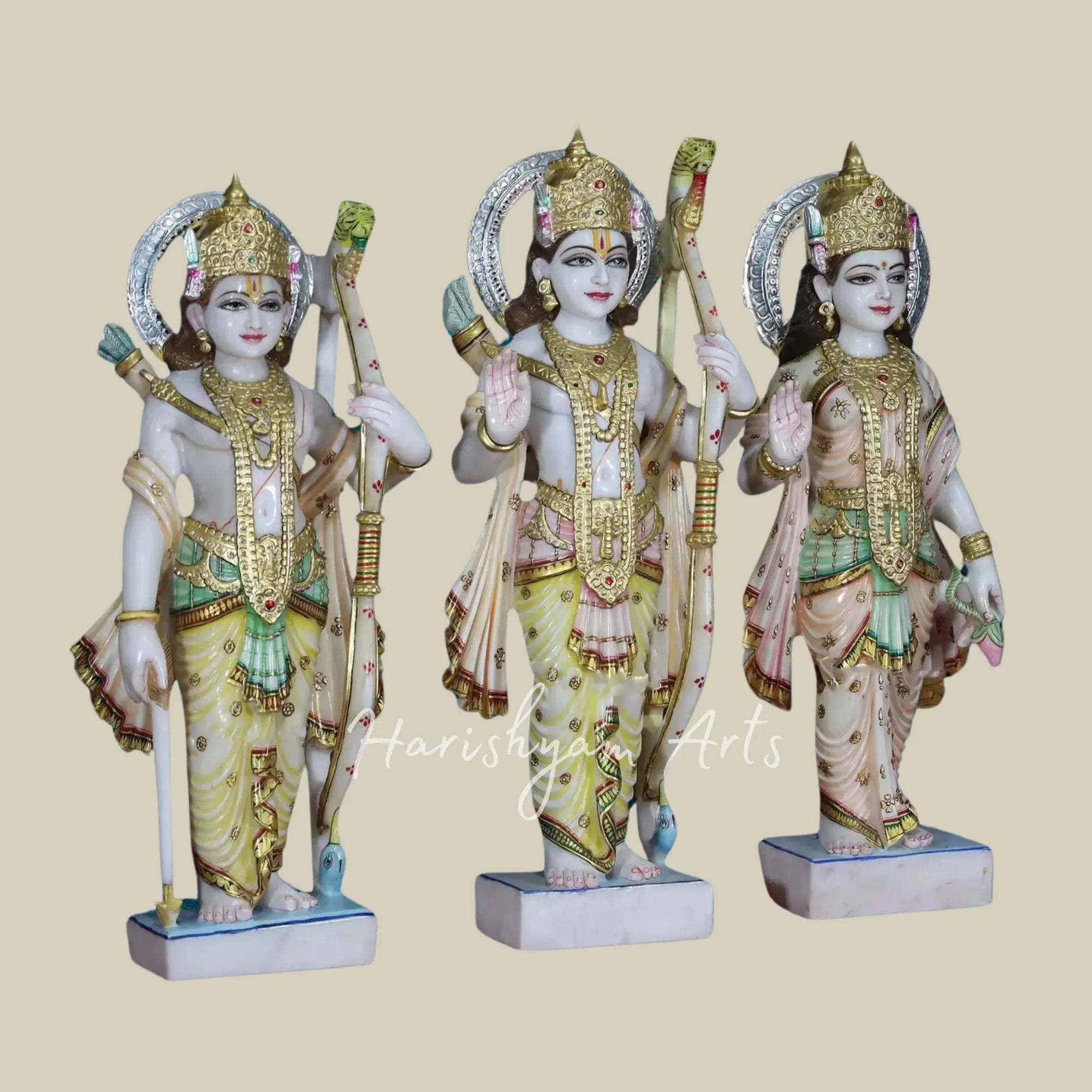 Get the 30" Marble Ram Darbar Idols at Harishyam Arts. Shop now for divine elegance and craftsmanship. Perfect for your home or temple! 3