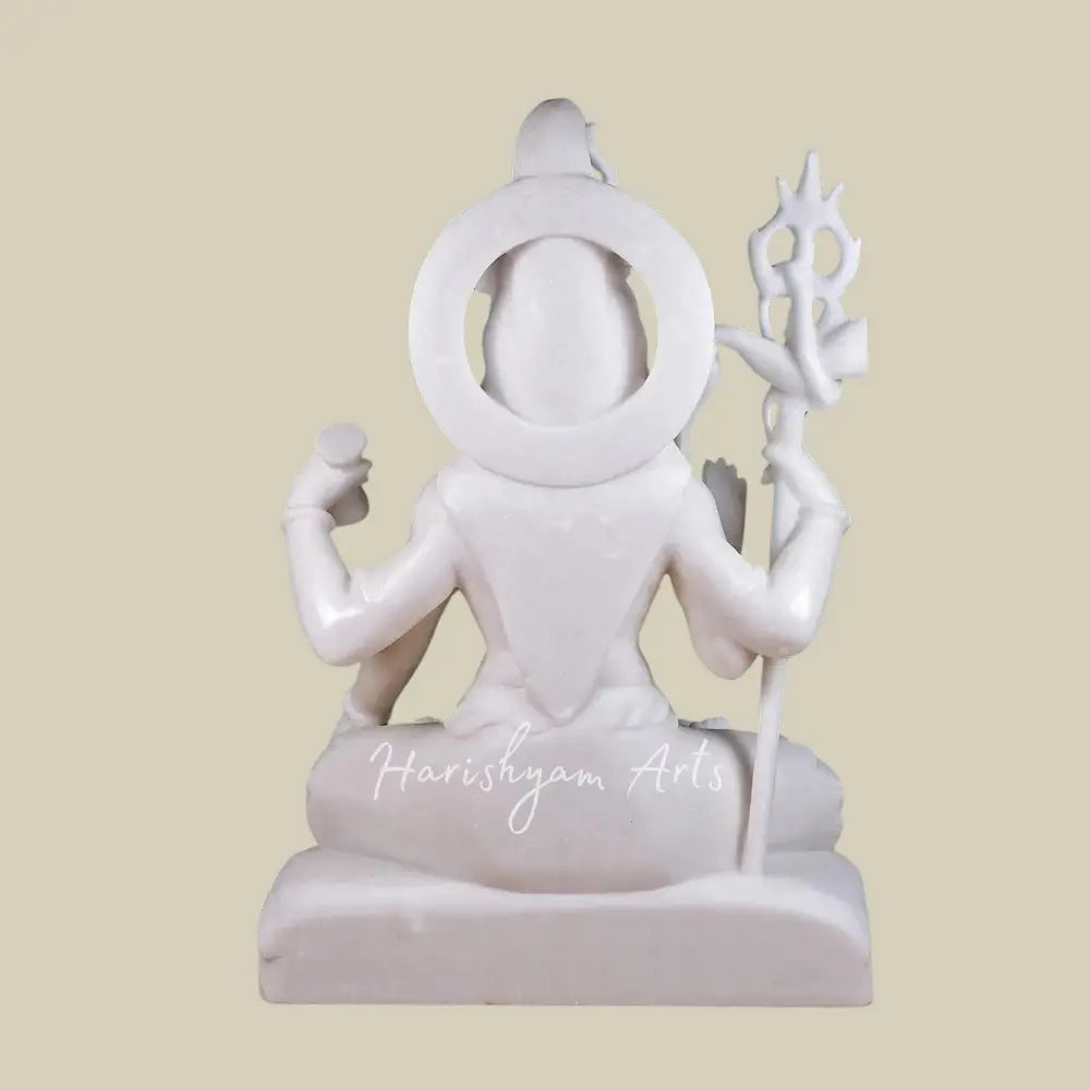 30" Pure White Shiva Marble Statue