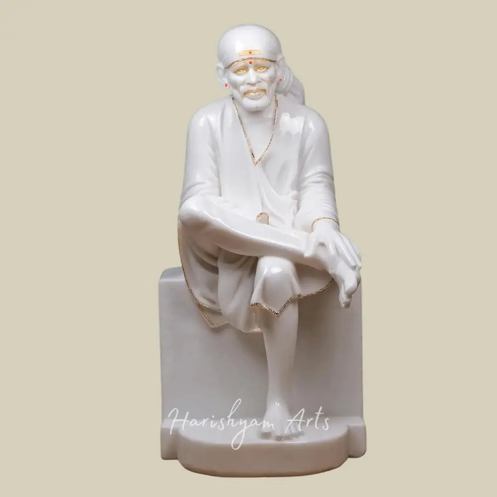 30" Shirdi Sai Baba in White Marble