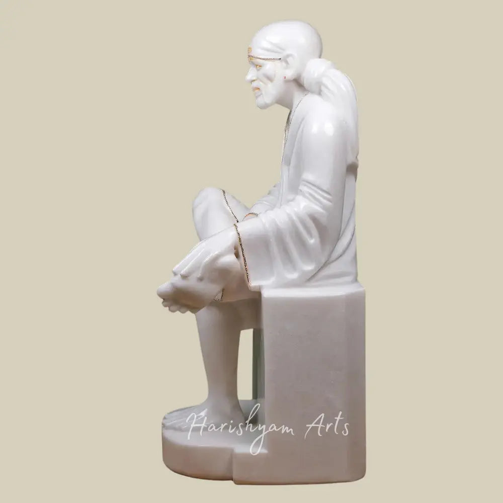 30" Shirdi Sai Baba in White Marble