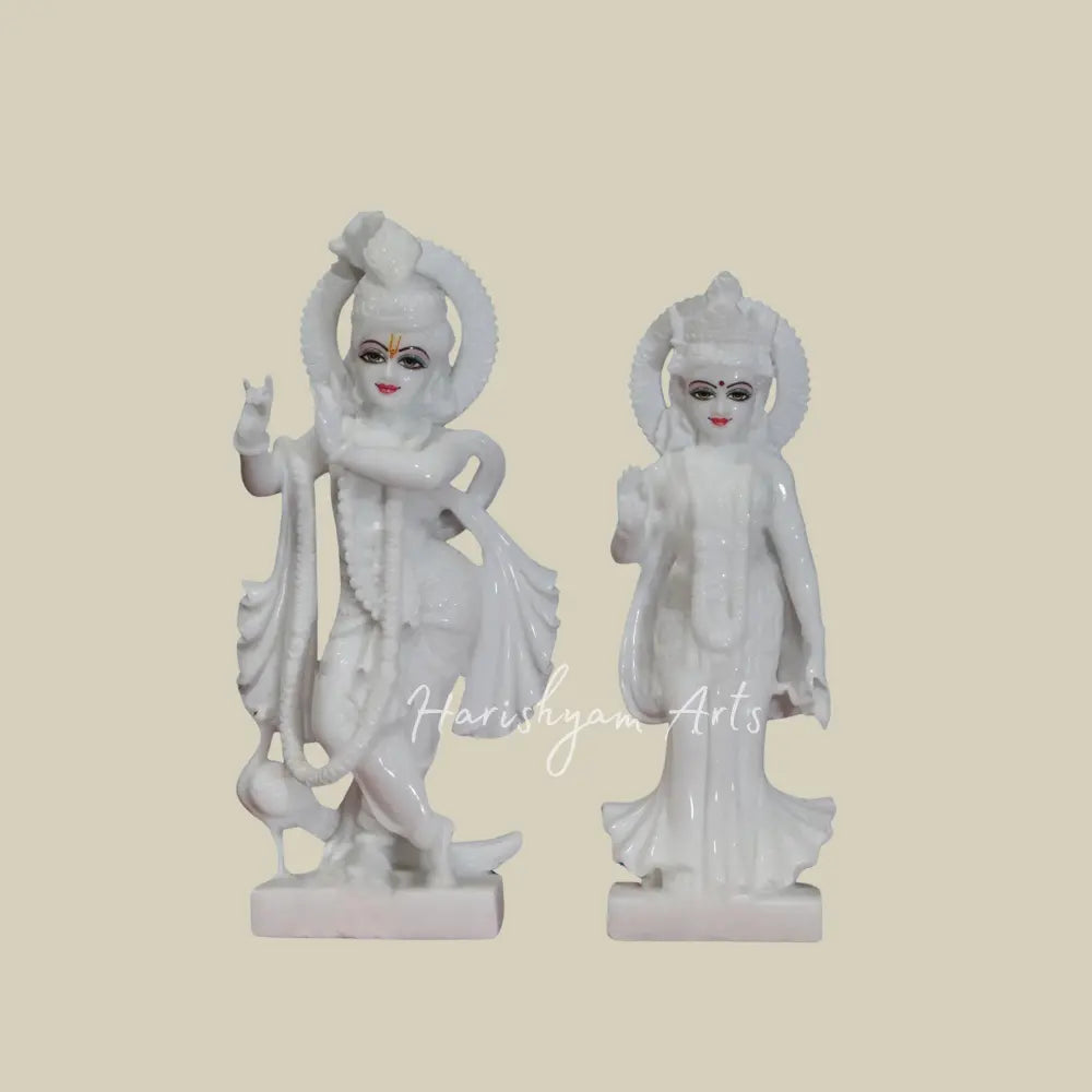 30" Super White Vietnam Marble Radha Krishna Deity