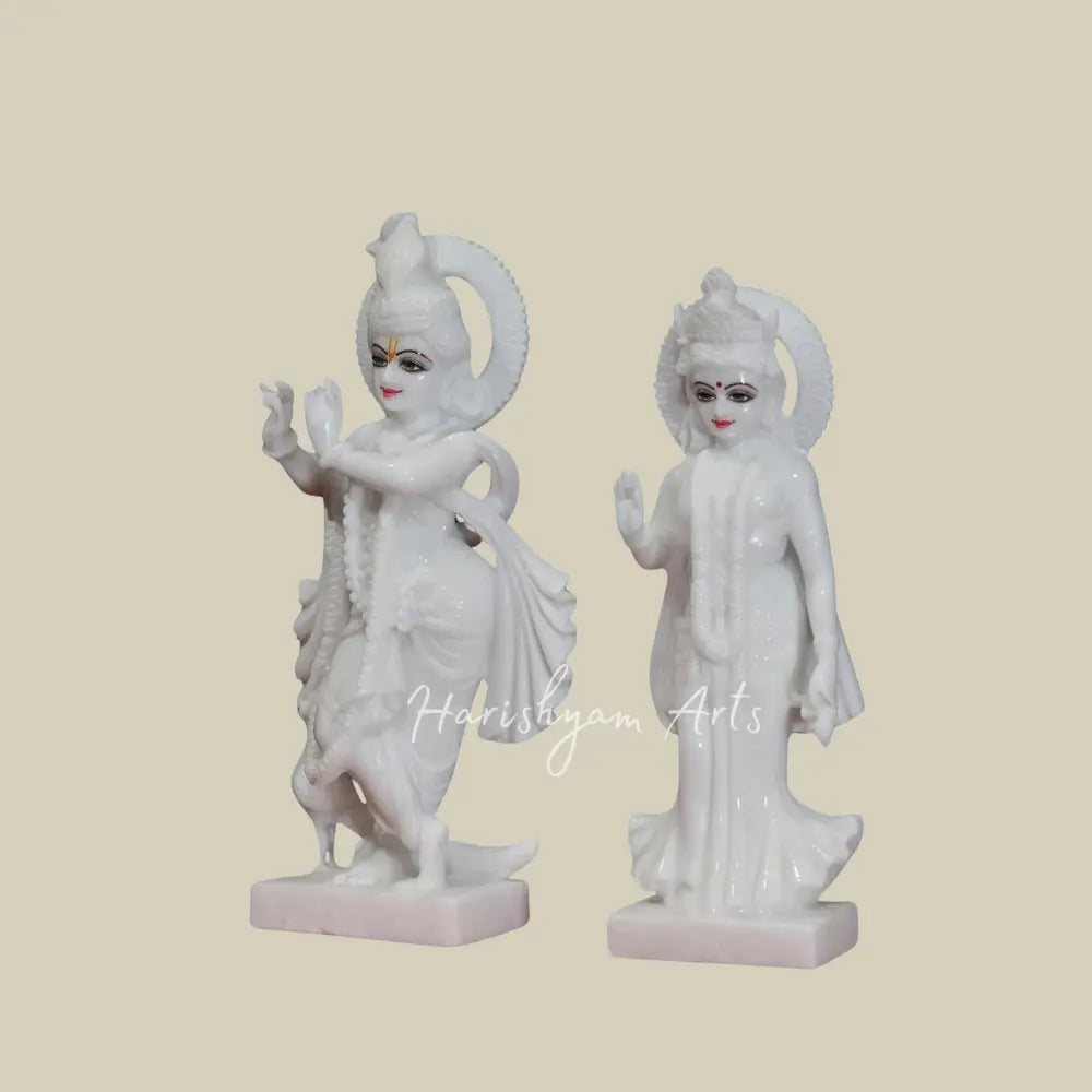 30" Super White Vietnam Marble Radha Krishna Deity