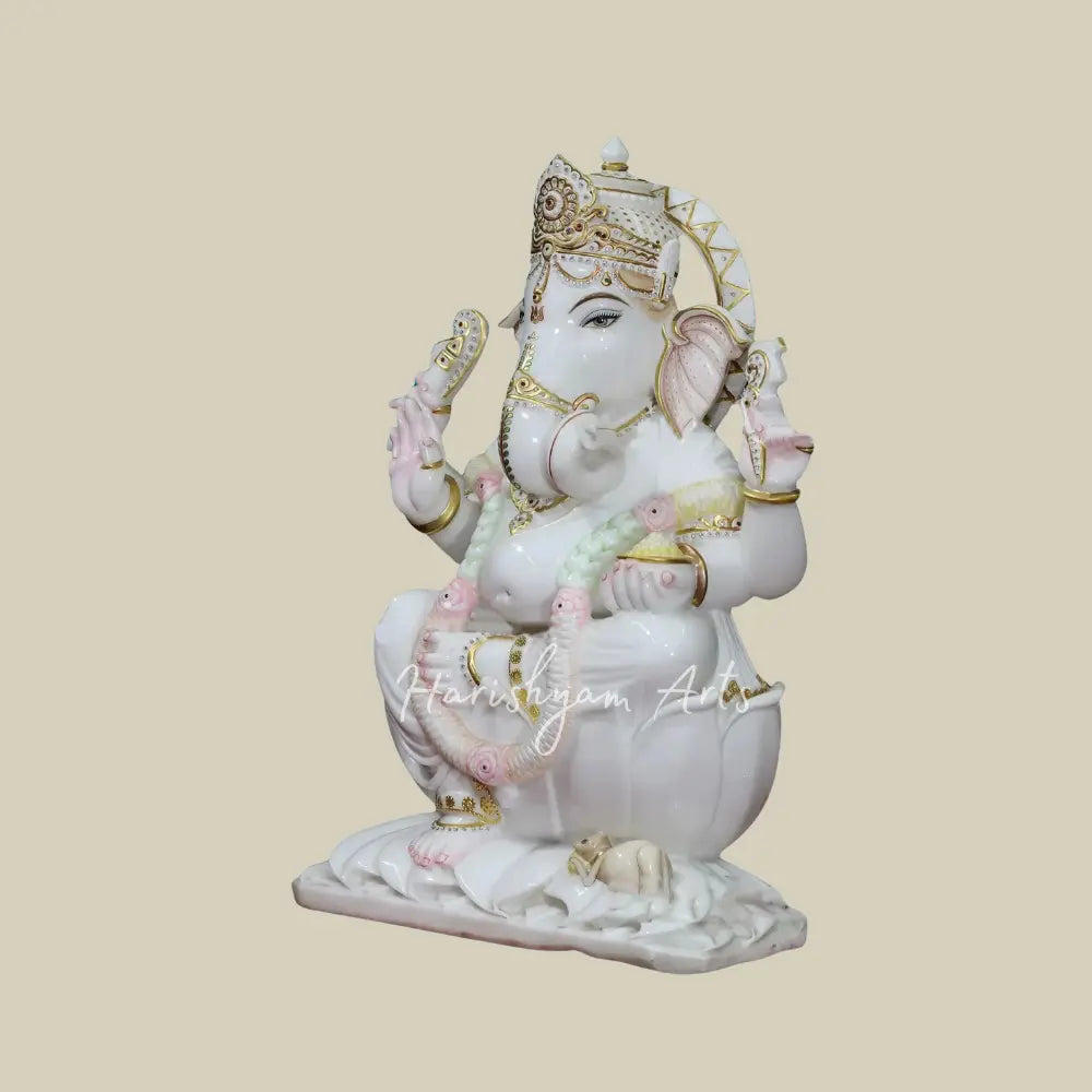 30" Vietnam Marble lord Ganesha Idol