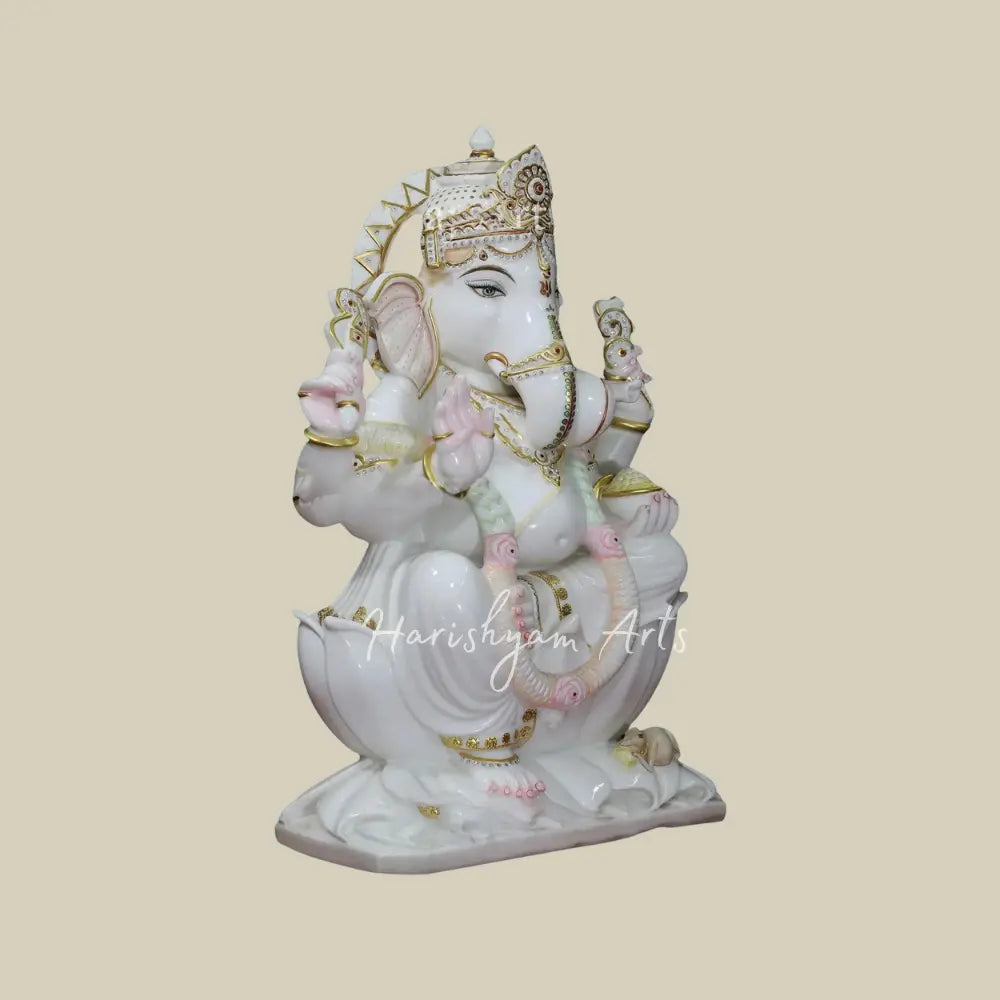 30" Vietnam Marble lord Ganesha Idol