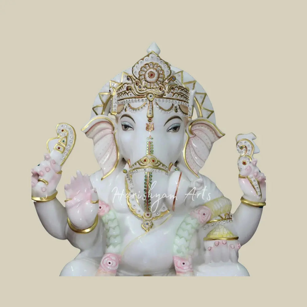 30" Vietnam Marble lord Ganesha Idol