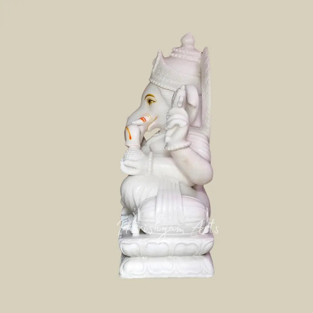 30" White Marble Ganesha Idol Online